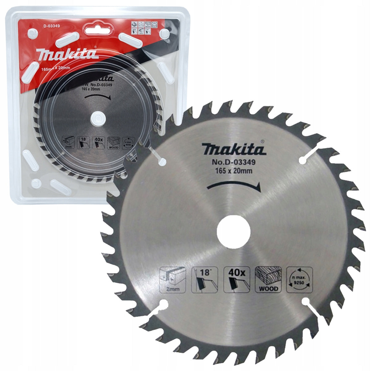 MAKITA Wood disc for furniture boards 165x20 40 Teeth HM D-03349 SP6000J