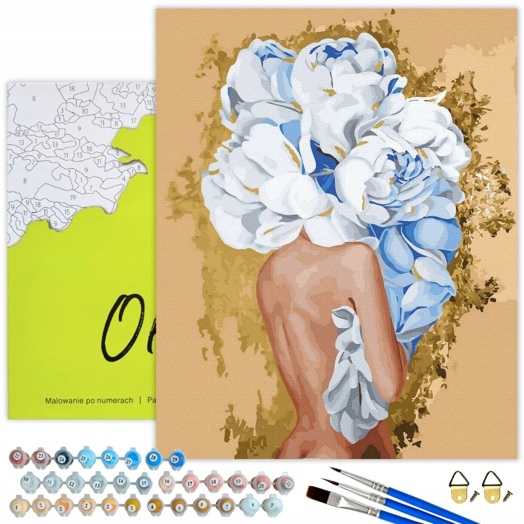Malen nach Zahlen Oh Kunst! Mädchen mit Blättern, 40x50 cm
