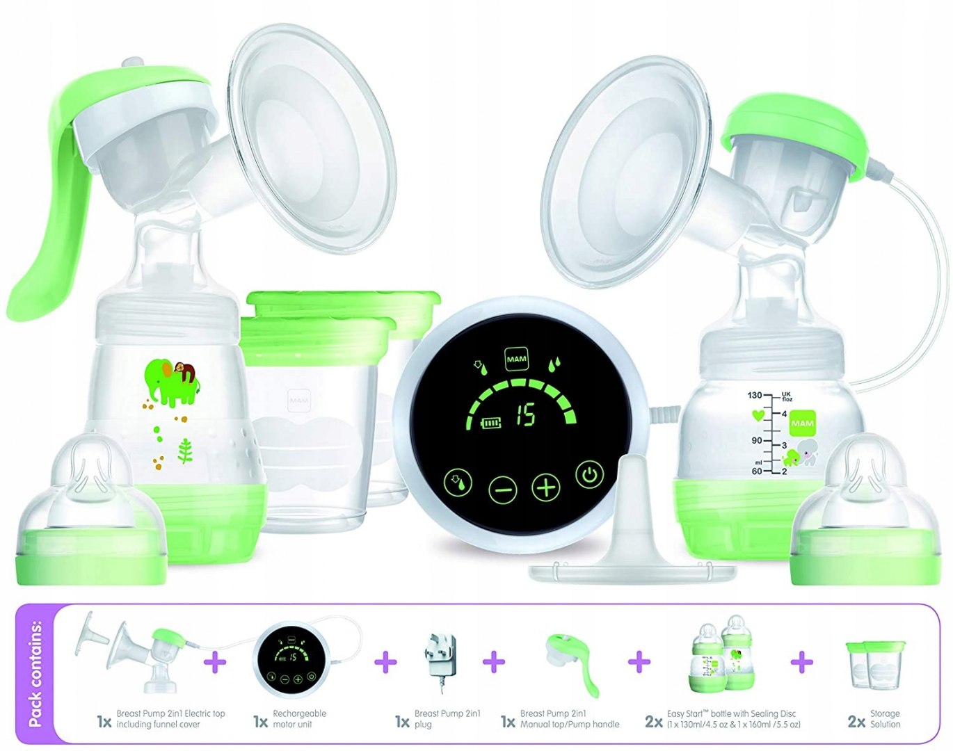MAM Electric breast pump+ manual 2in1 Mega set Brand Mam