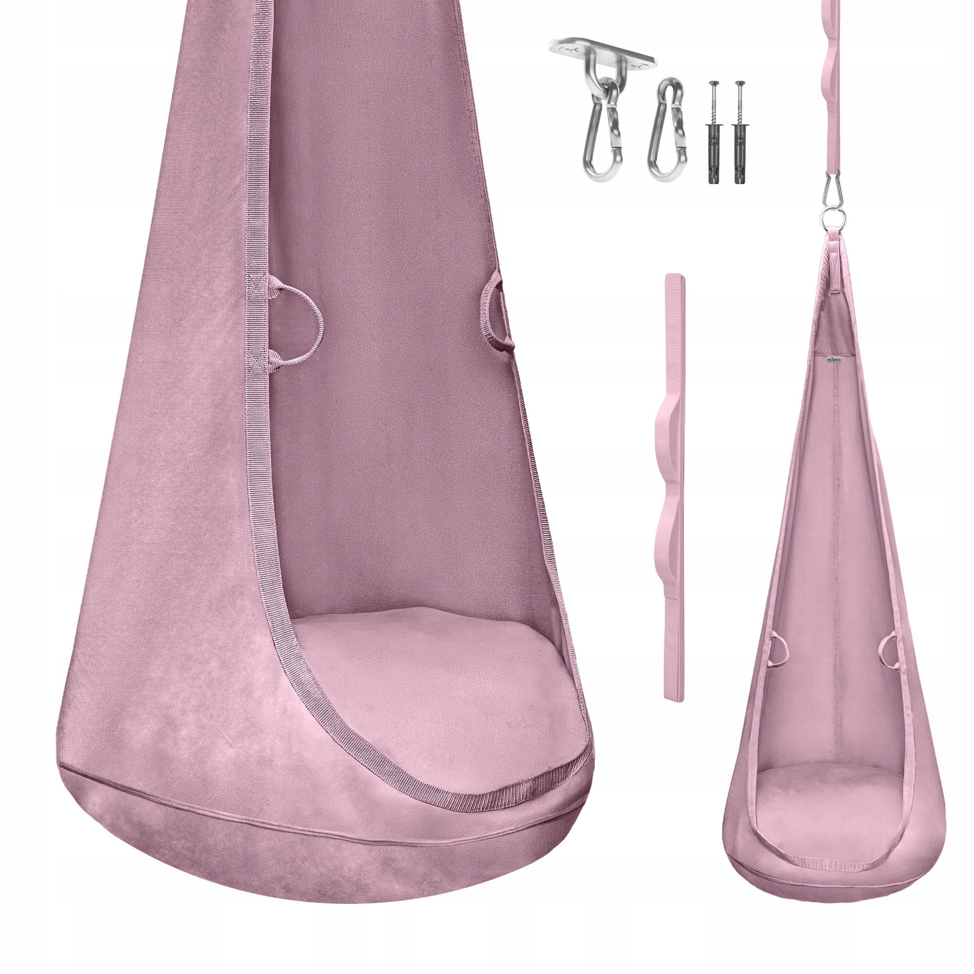 MAMOI PREMIUM COCOON for children, VELVET hanging chair +freebie-hook, extension
