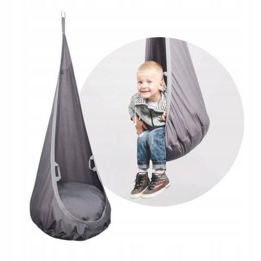 MAMOI SWING COCOON ROCKER ARMCHAIR HANGING BAG 60X160 CM 60 KG GREY