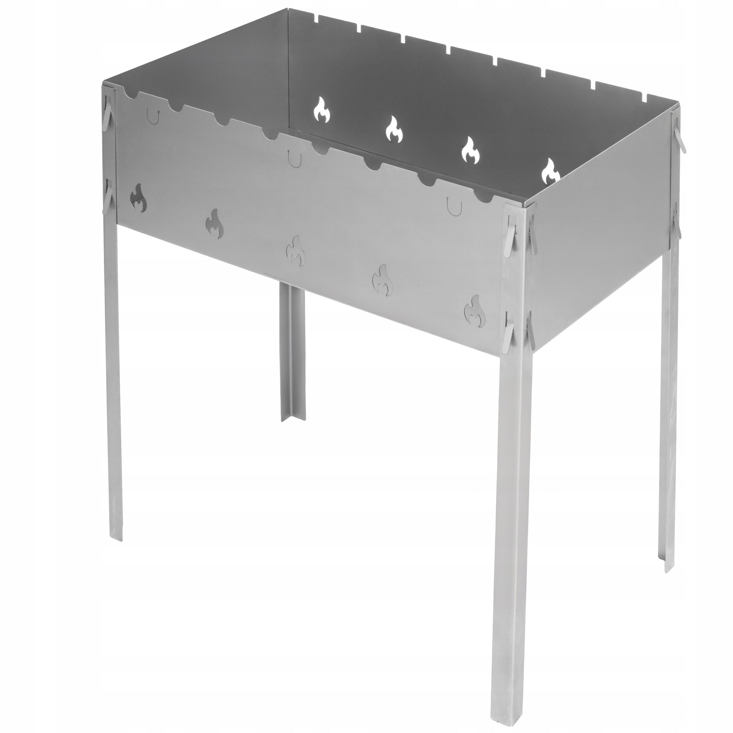 MANGAL 8 CHAMPAGNE FOLDING GRILL PORTABLE PLOT CAMPING SKEWERS