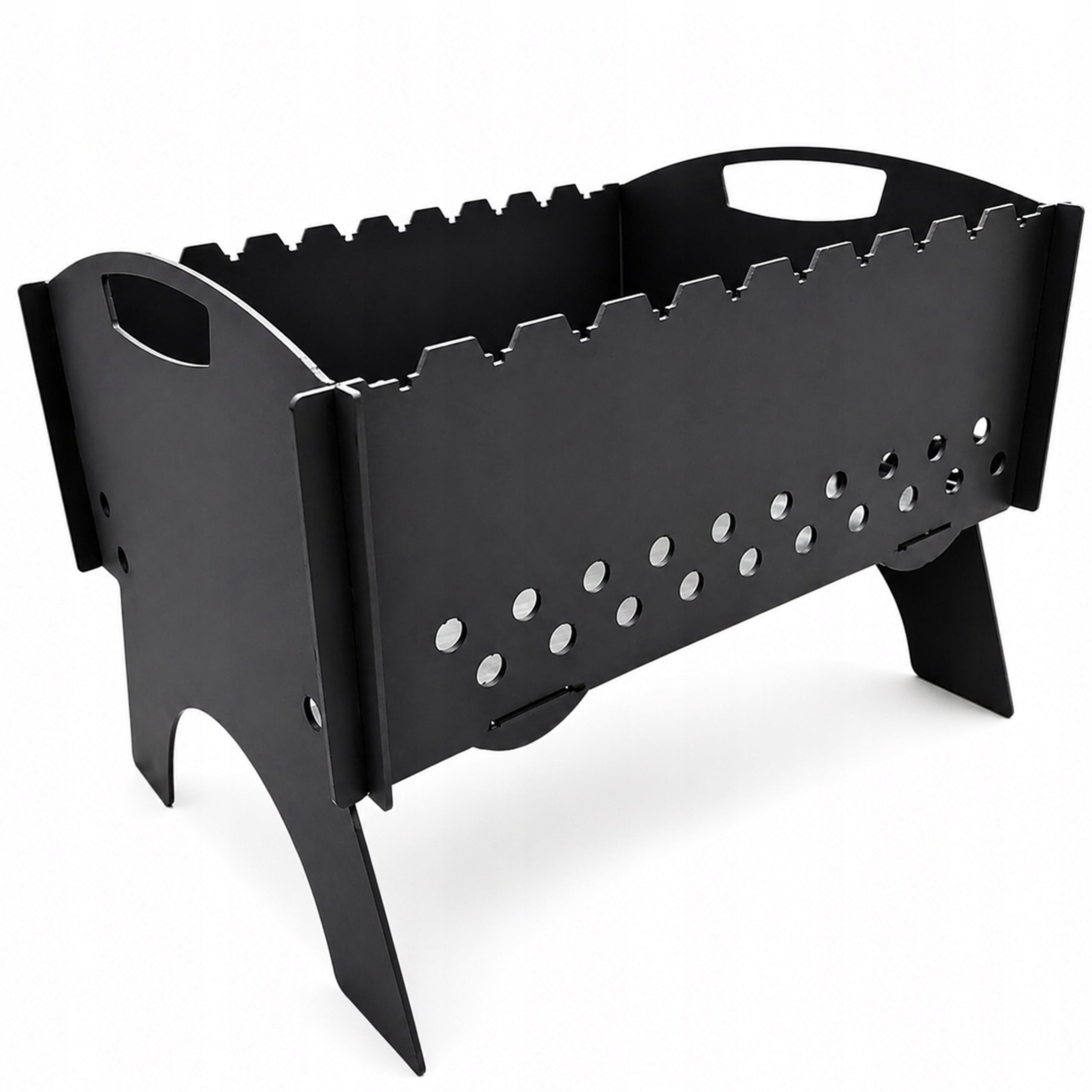 MANGAL grill FOLDED into 10 skewers carbon metal 3mm Grill height 36 cm