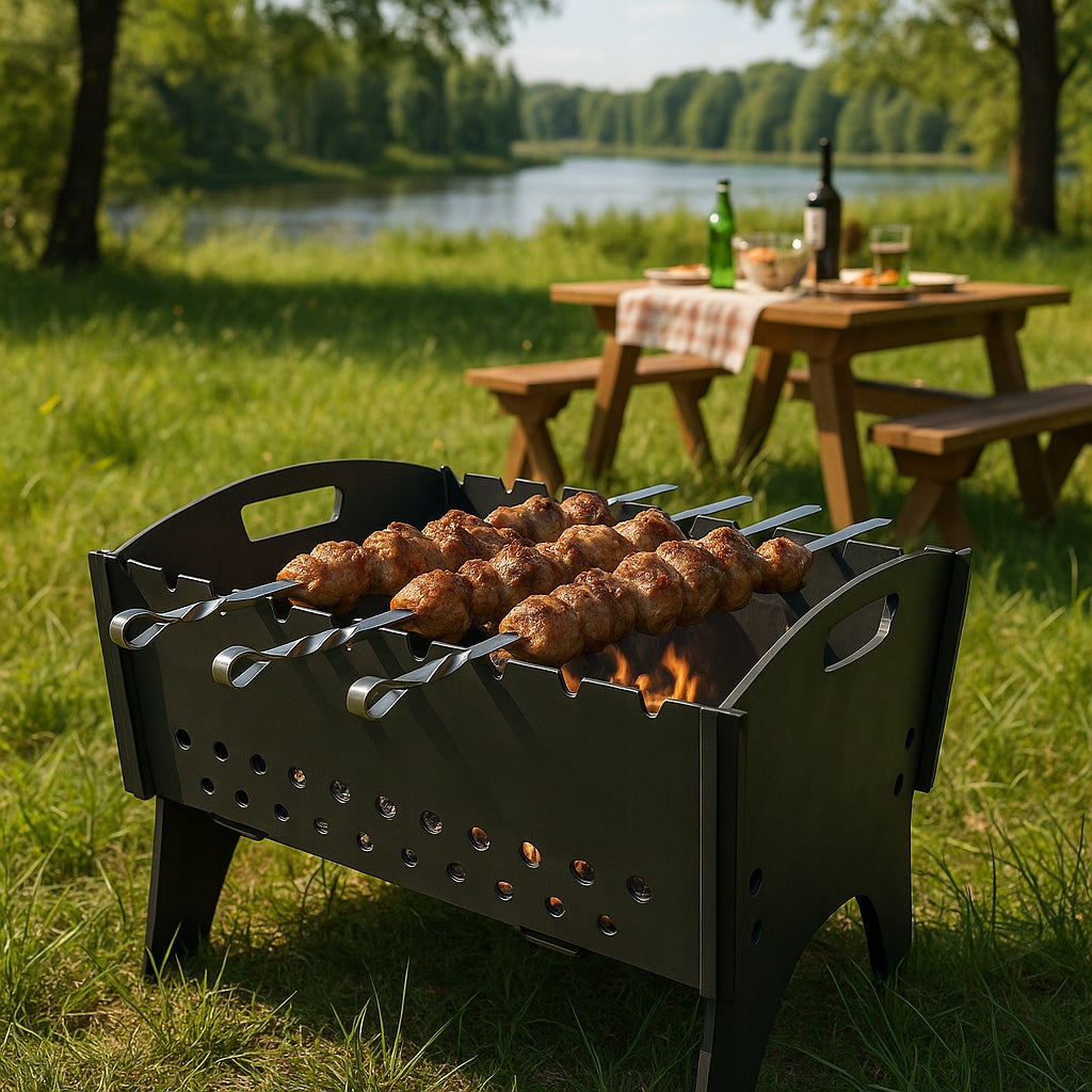 MANGAL grill FOLDED into 10 skewers carbon metal 3mm Packaging status original