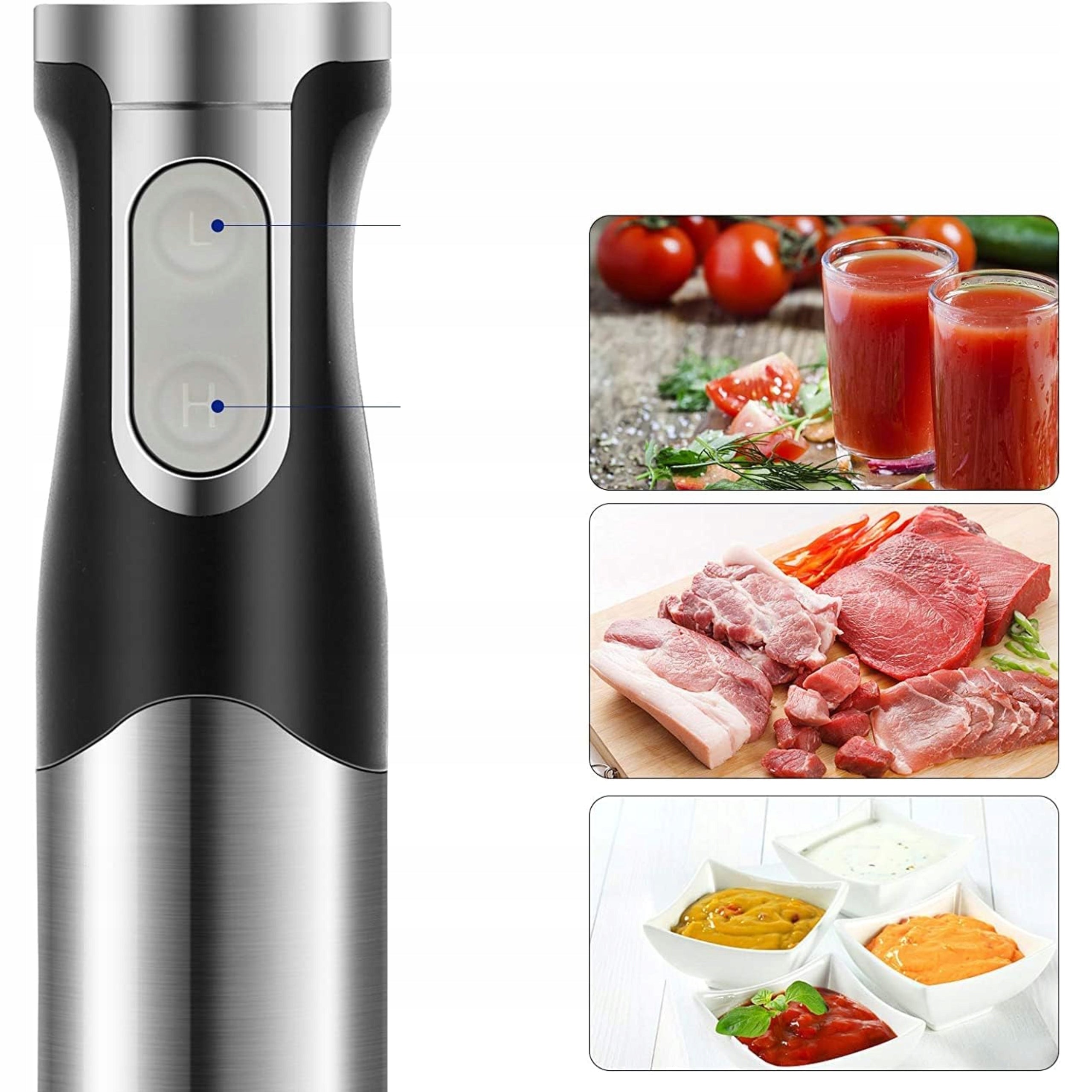 MANUAL BLENDER SUBMERSIBLE MIXER SILVER MULTIFUNCTIONAL 1200W 6in1 Manufacturer code 4021
