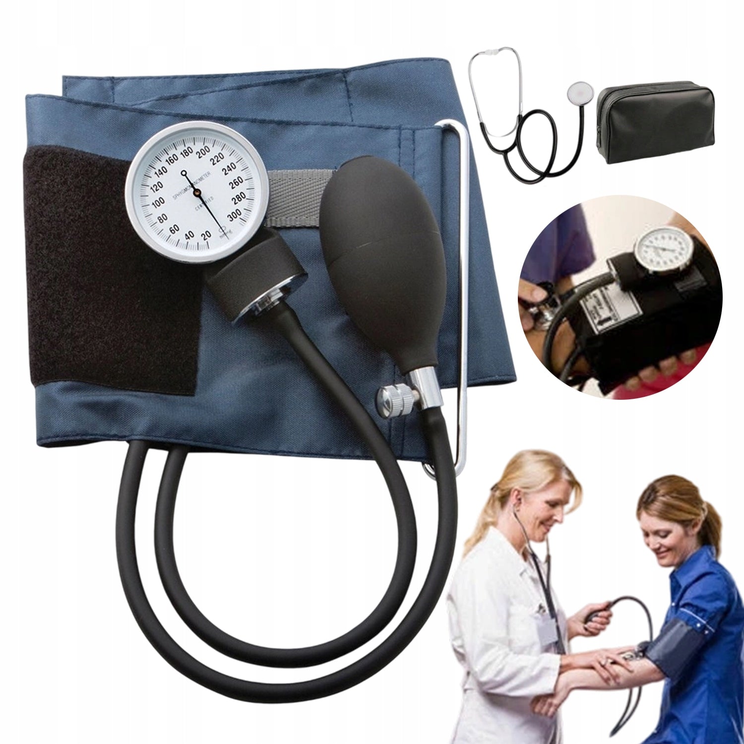 MANUAL BLOOD PRESSURE MONITOR WITH LARGE DIAL STETHOSCOPE EASY READING AT HOME