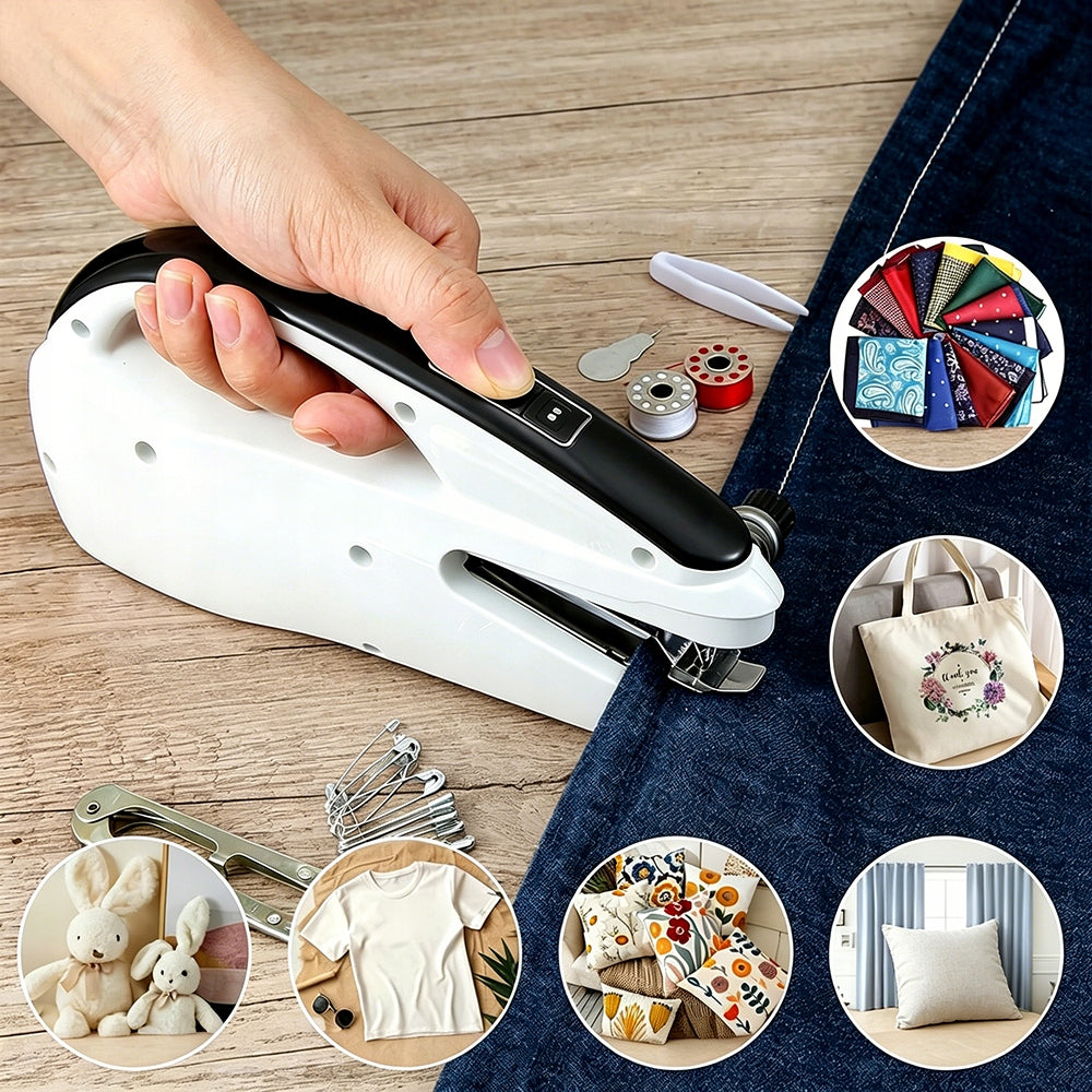 MANUAL SEWING MACHINE, SEWING MACHINE, QUICK SEWING TOOL Dominant color white