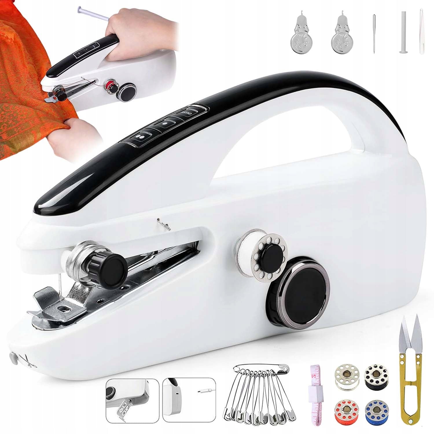 MANUAL SEWING MACHINE SMALL PORTABLE AKCESORIA ADDITIONAL LIGHTWEIGHT PORTABLE
