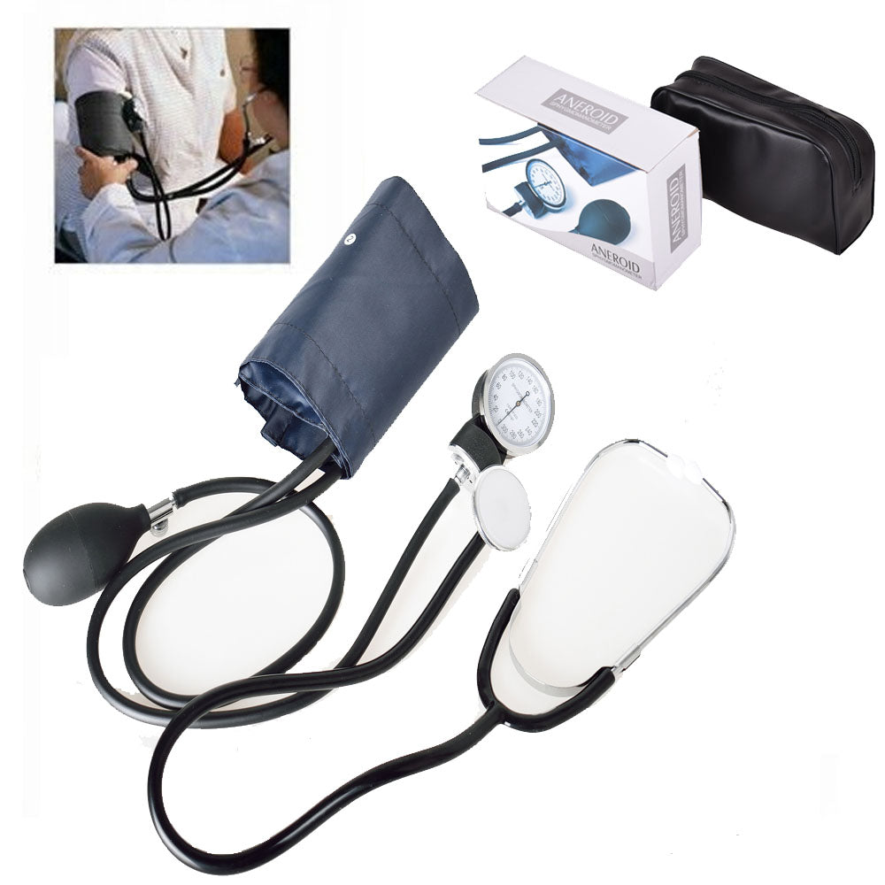 MANUAL SHOULDER BLOOD PRESSURE MONITOR WITH STETHOSCOPE LARGE READABLE CASE DIAL