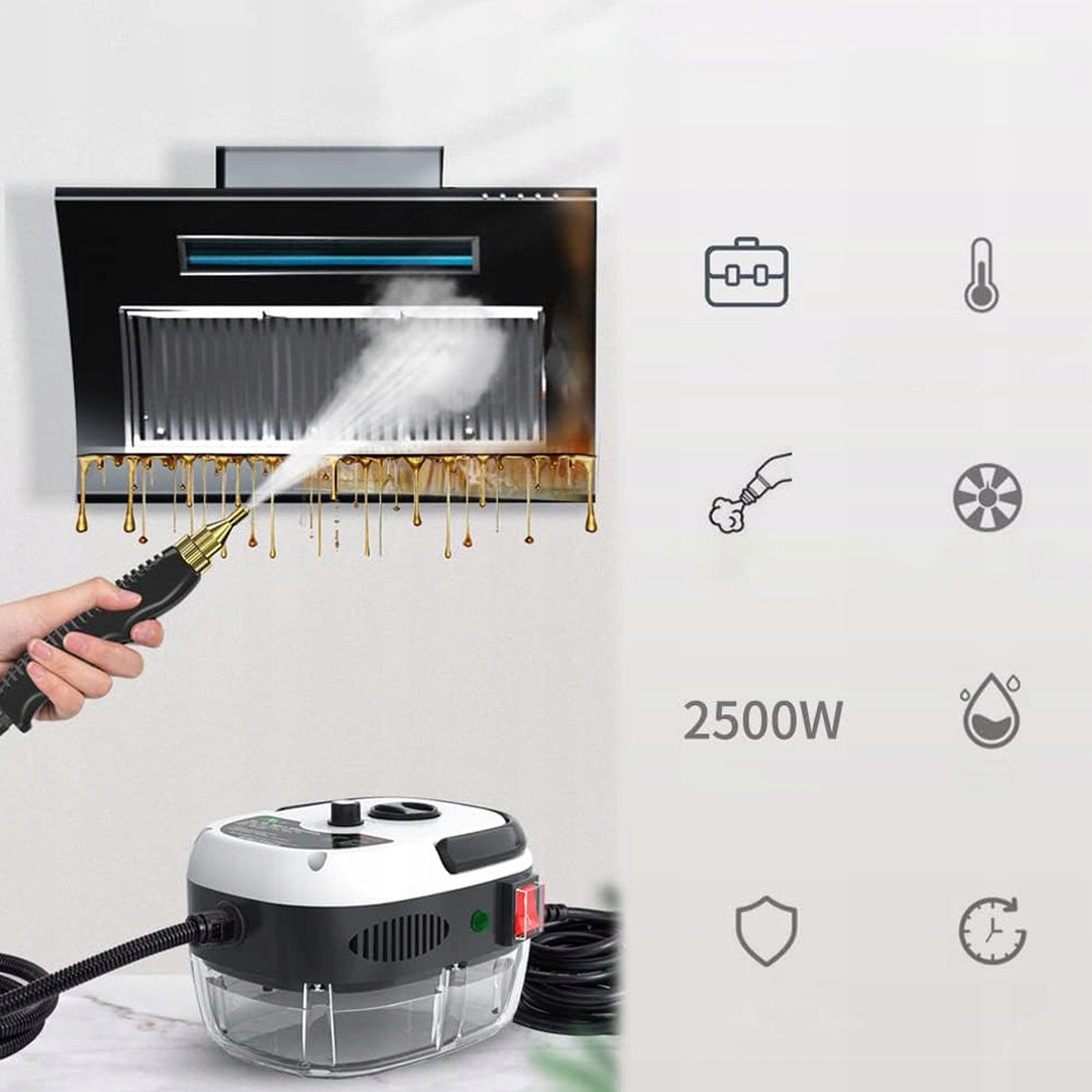 MANUAL STEAM CLEANER SET 2500W FOR TILE GROUT UPHOLSTERY WINDOWS NOZZLE 1L Dominant color white