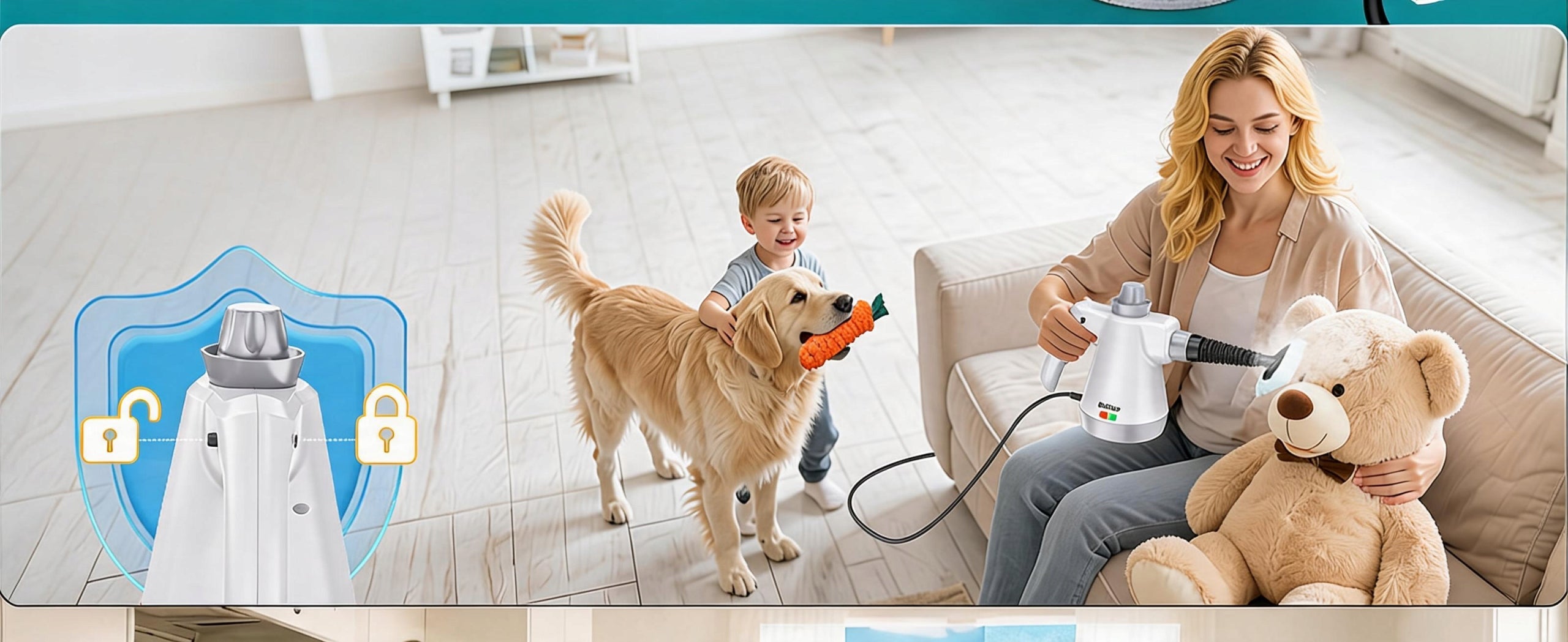 MANUAL STEAM CLEANER STEAMER SET 1050W FOR CLEANING AND REMOVING DIRT Brand Maltec