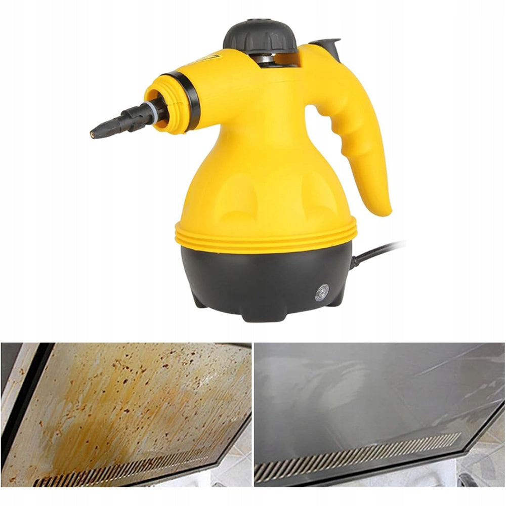 MANUAL STEAM CLEANER WINDOW CLEANER STEAMER 1000W FOR MULTIPLE SURFACES Dominant color yellow/gold