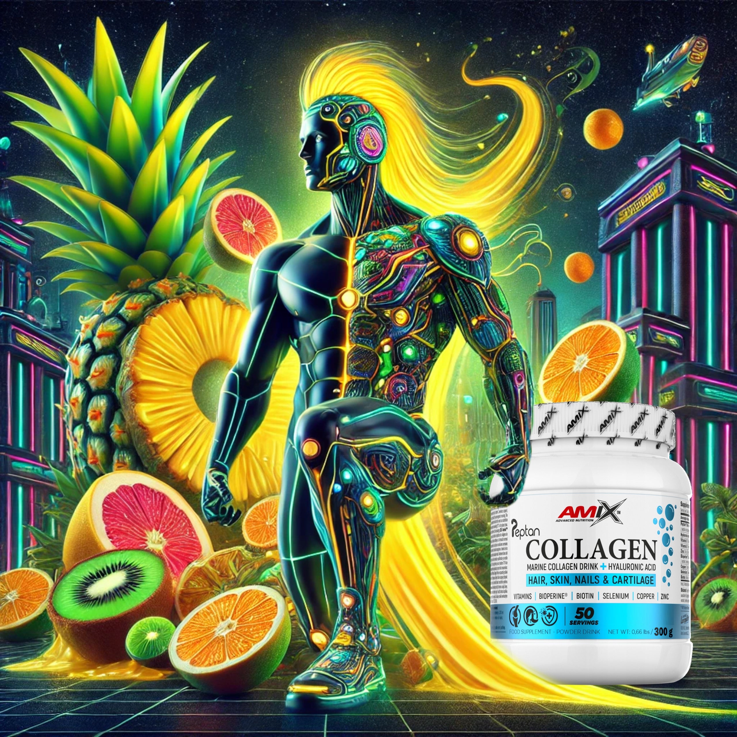 MARINE COLLAGEN powder WITH FISH Healthy Skin Hair Nails Selenium Biotin Packaging status original