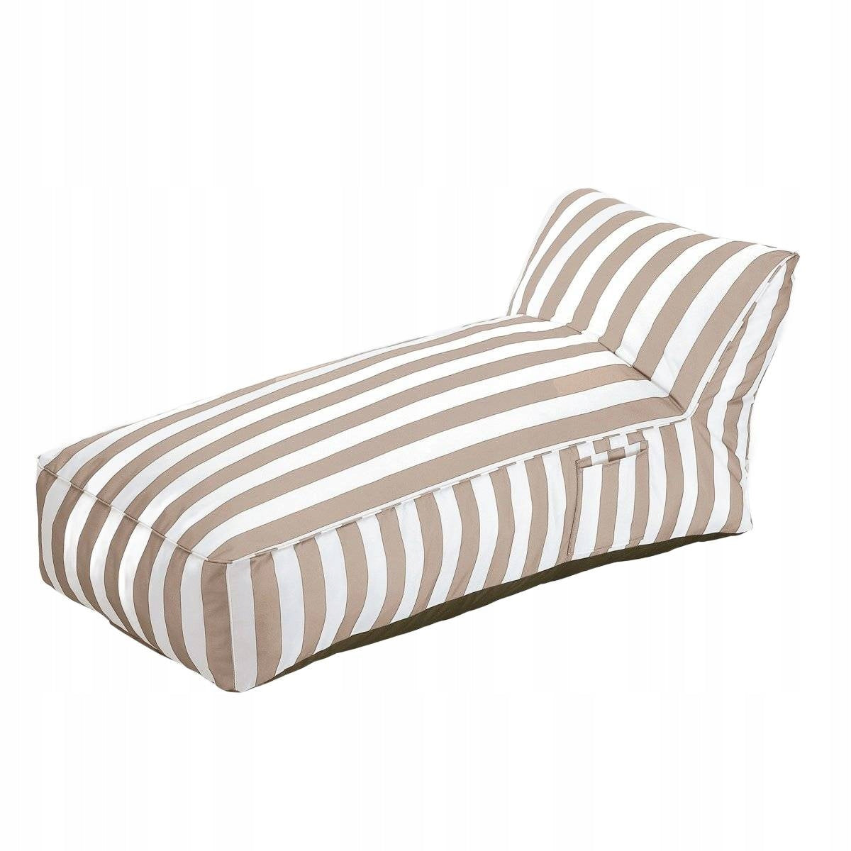 MARIS couch in white and beige stripes 70x150x65 cm HOMLA