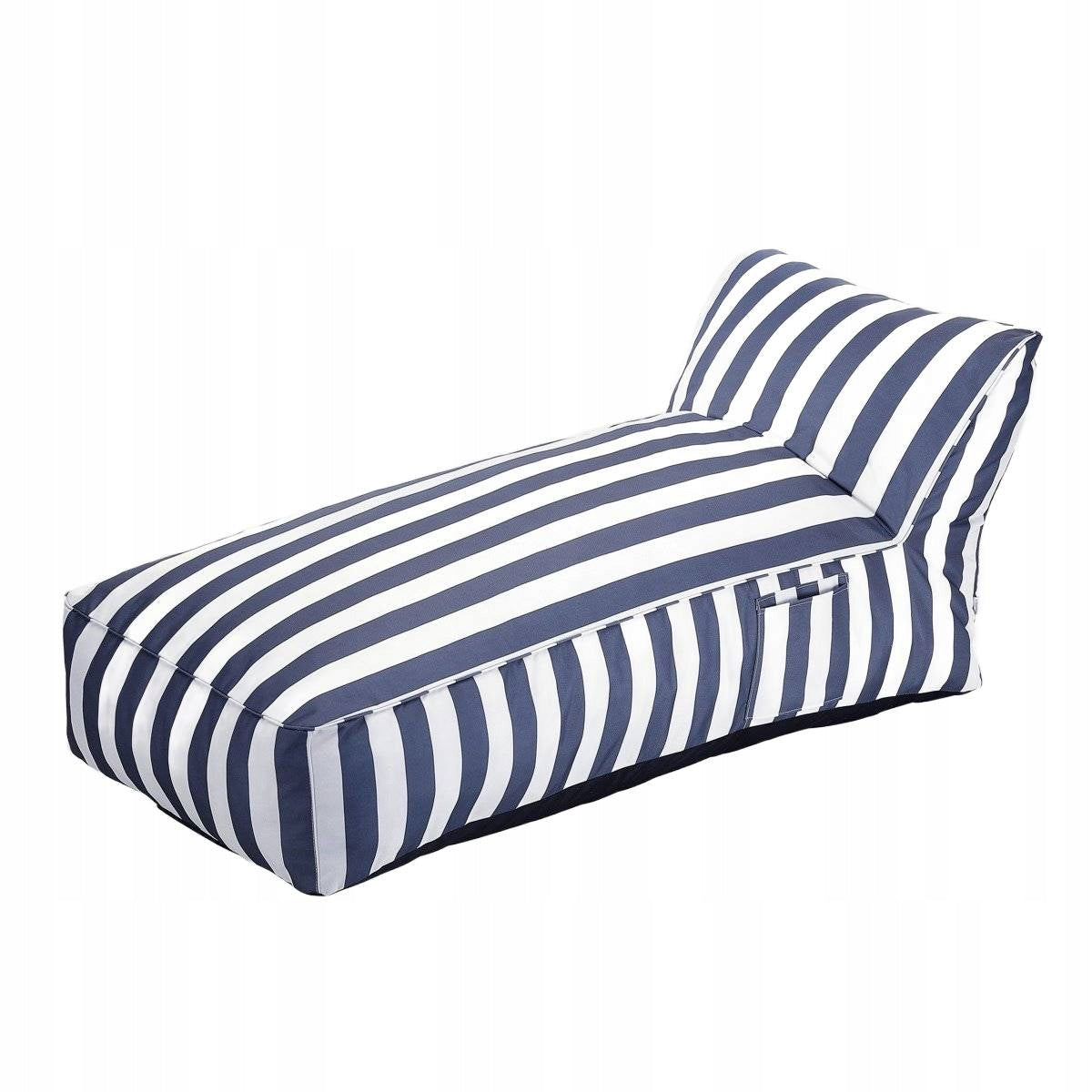 MARIS couch in white and blue stripes 70x150x65 cm HOMLA