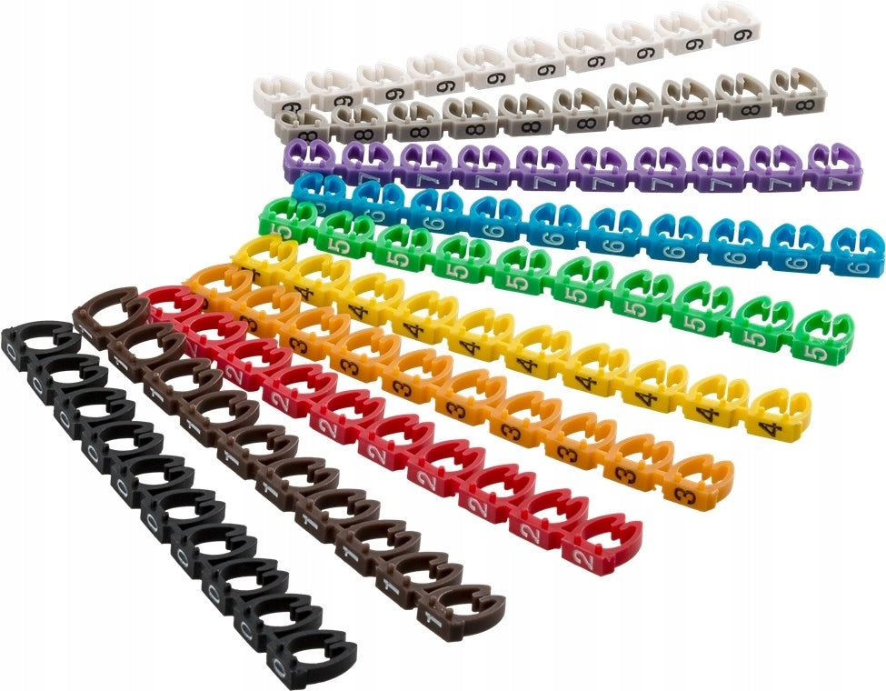 MARKER CABLE ORGANIZER NUMBERS 0-9 2,8-4,6mm /100pcs