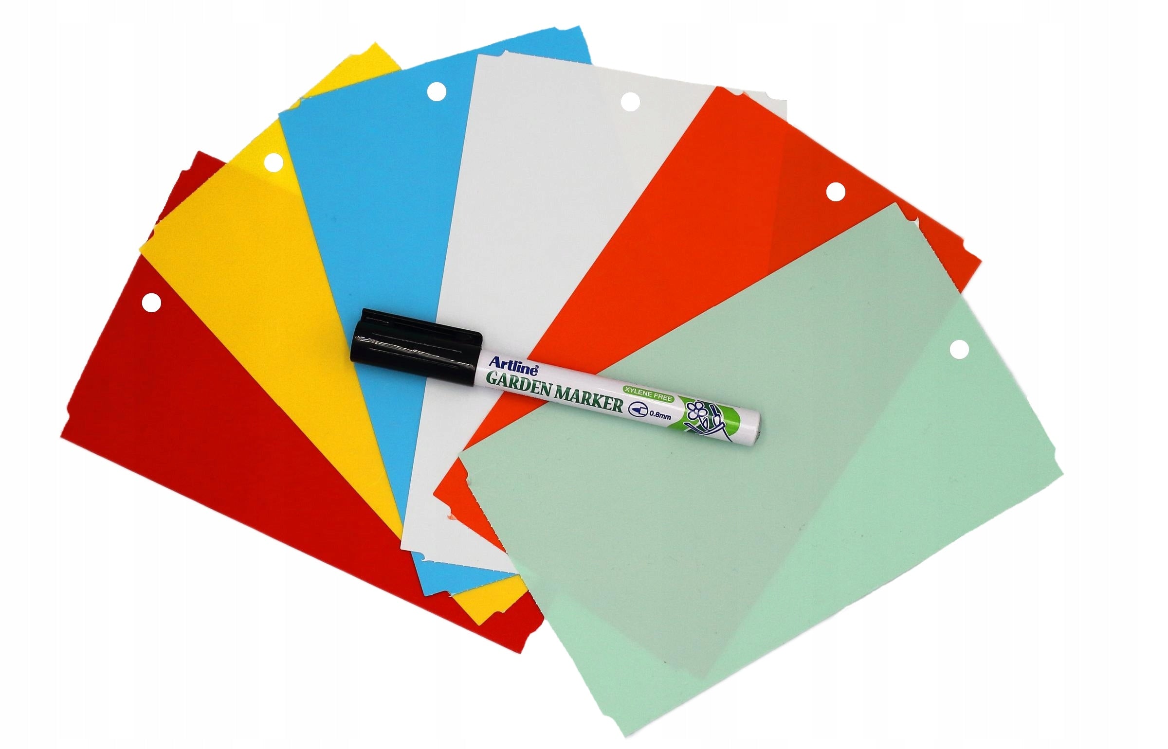MARKER + Pendants 6 COLORS for plant description 163,5mm x 100mm (100x163,5) 600