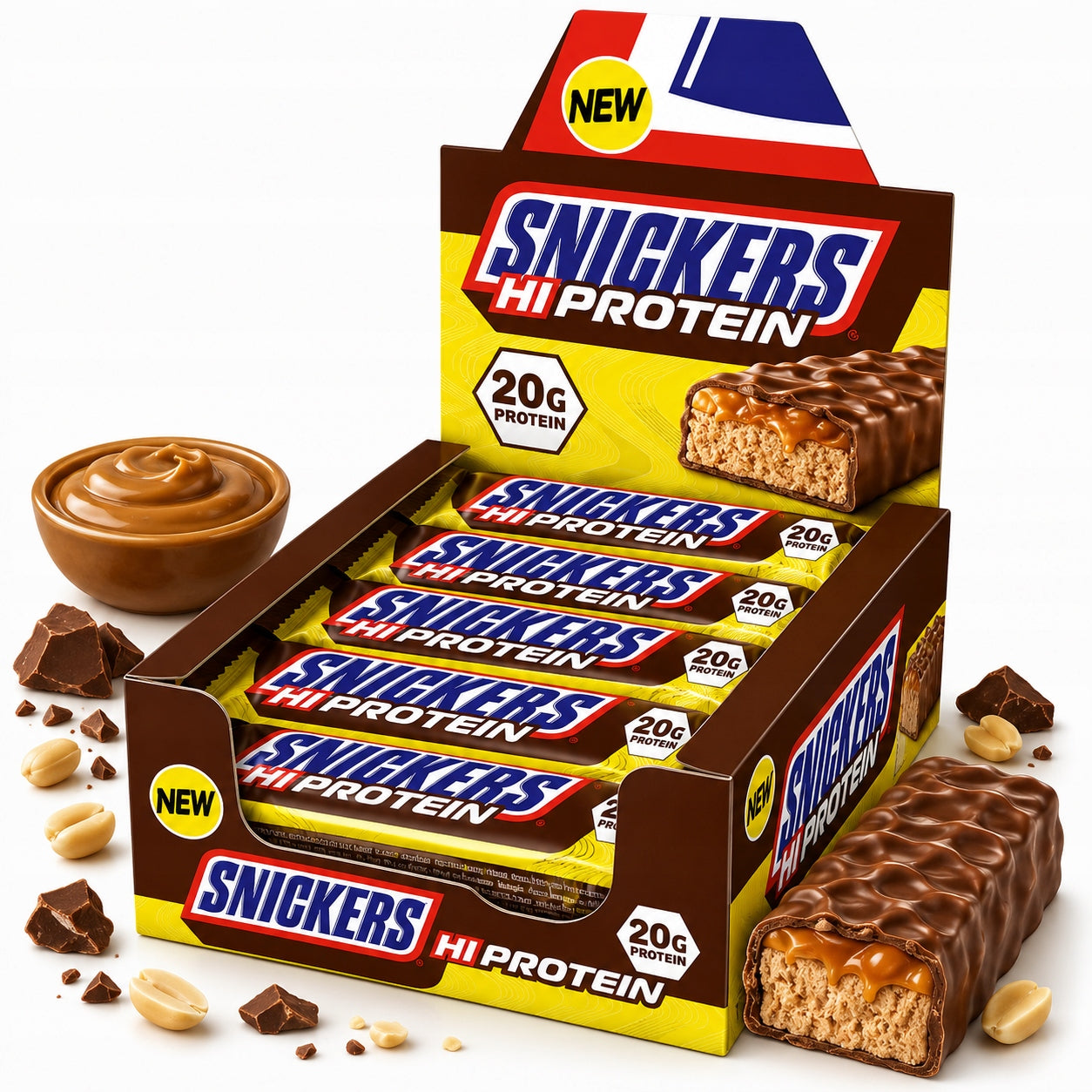 MARS Snickers Hi Protein Bar 55g Chocolate Caramel Protein Bar