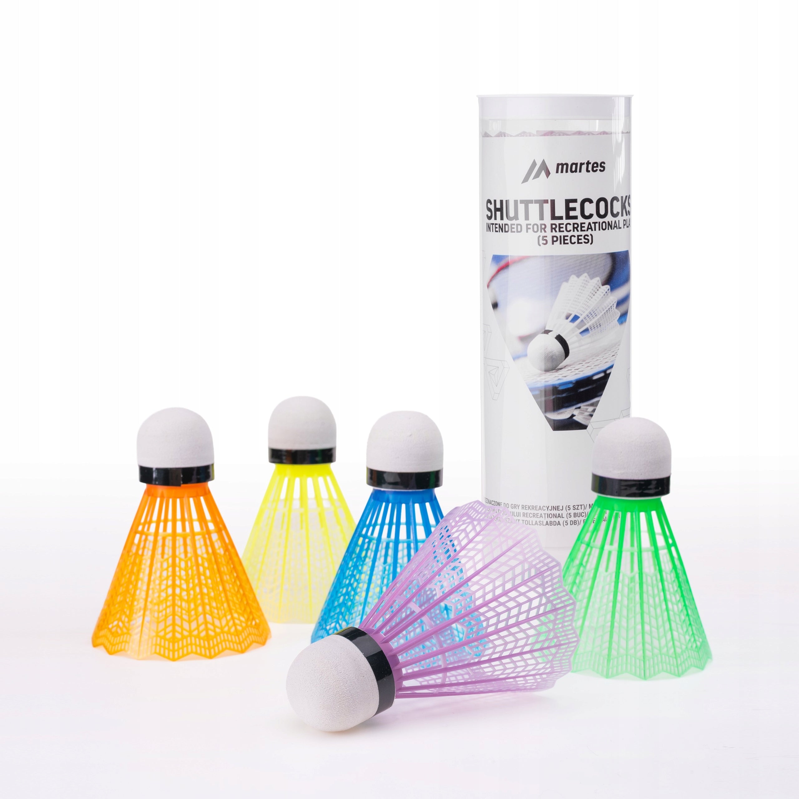 MARTES SET OF DARTS five pieces FOR BADMINTON DARTS colorful RAINBO 5 pieces