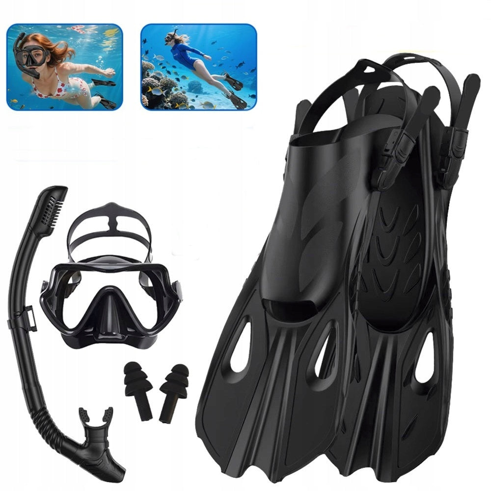 MASK AND SNORKEL FOR DIVING GLASSES AND SNORKELING TUBE With fin L/XL