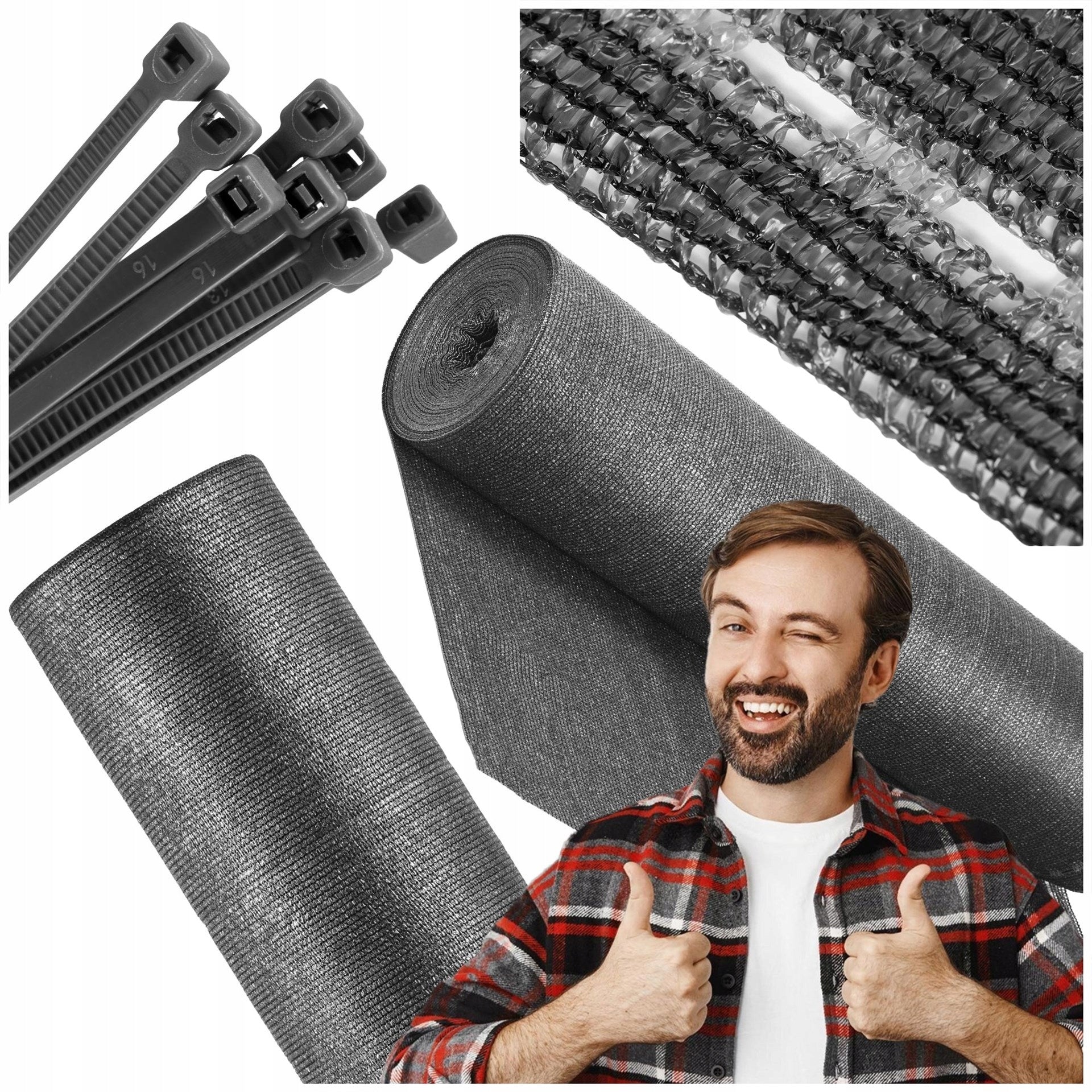 MASKING SHADING MESH 1,5x50m FENCE COVER 90% + UV