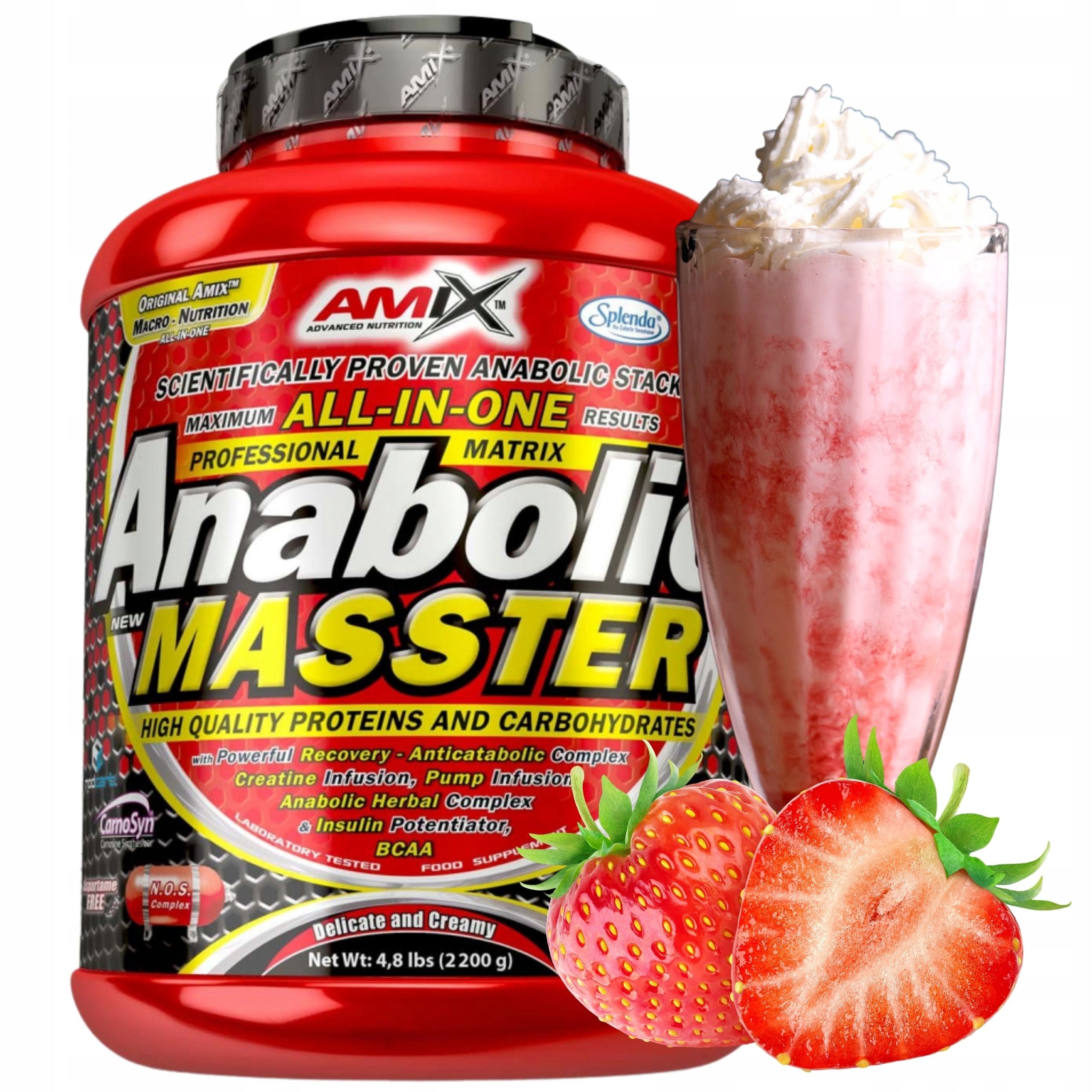 MASS GAINER Amix Anabolic Masster Protein Creatine DigeZyme CFM Strawberry