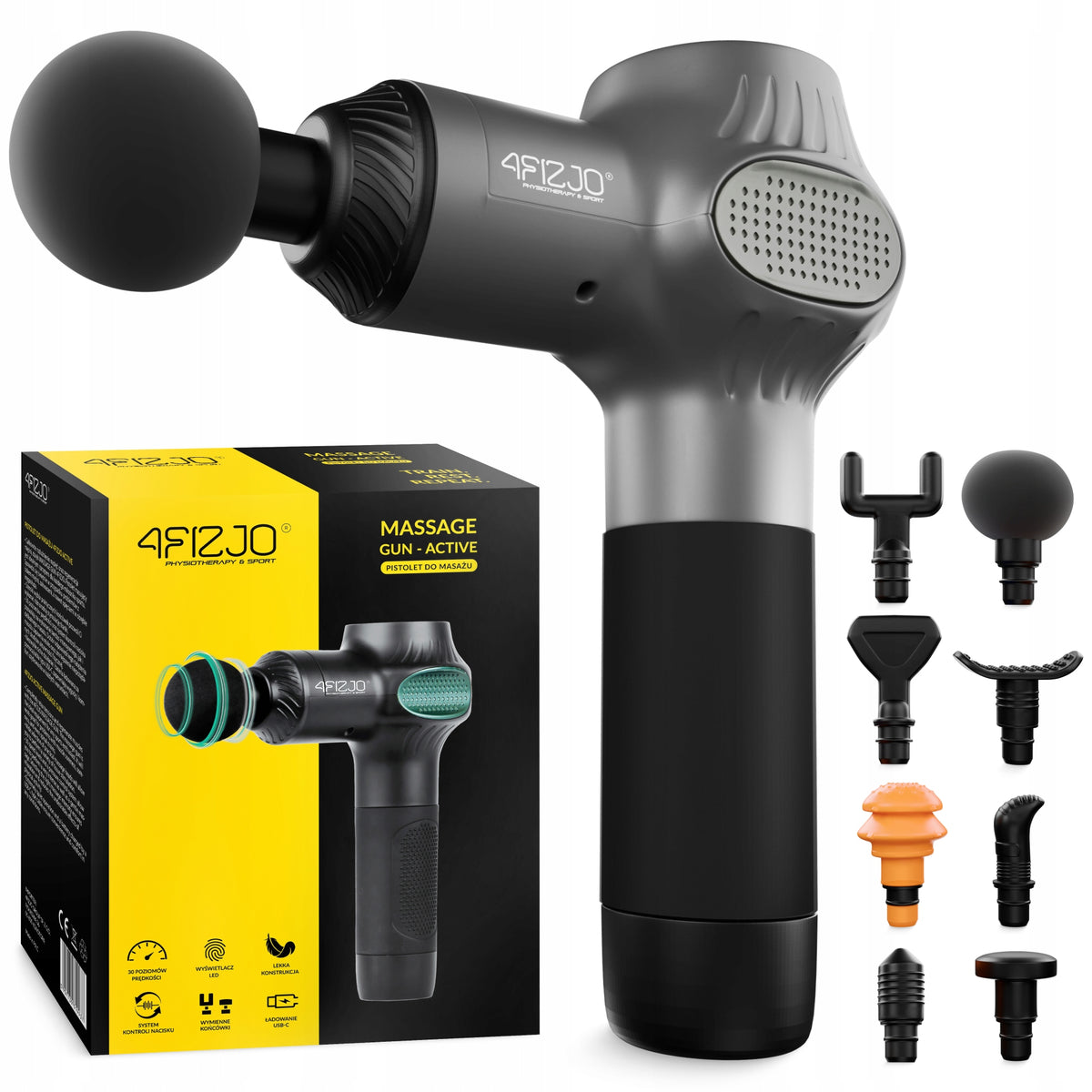 MASSAGE GUN BODY BACK VIBRATION MASSAGER STRONG 8HEAD GUN SET