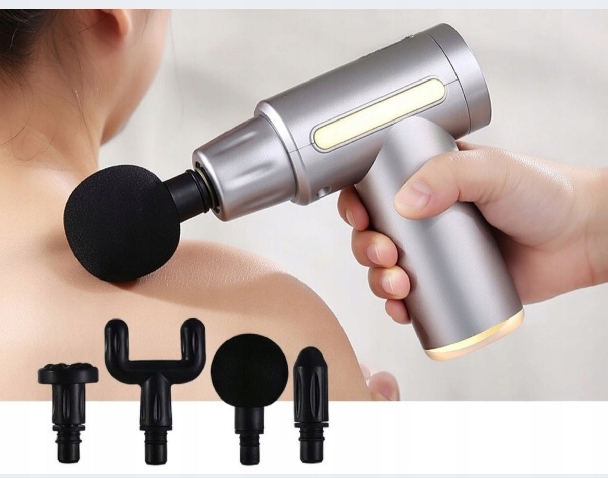 MASSAGE GUN, HANDY MASSAGE GUN, COMPACT MUSCLE MASSAGER Packaging status original