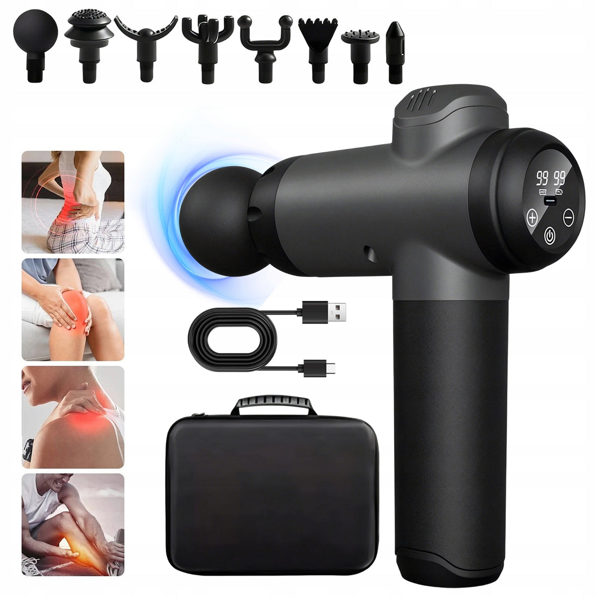 MASSAGE GUN, PORTABLE WIRELESS MUSCLE MASSAGER, HANDHELD MASSAGERS