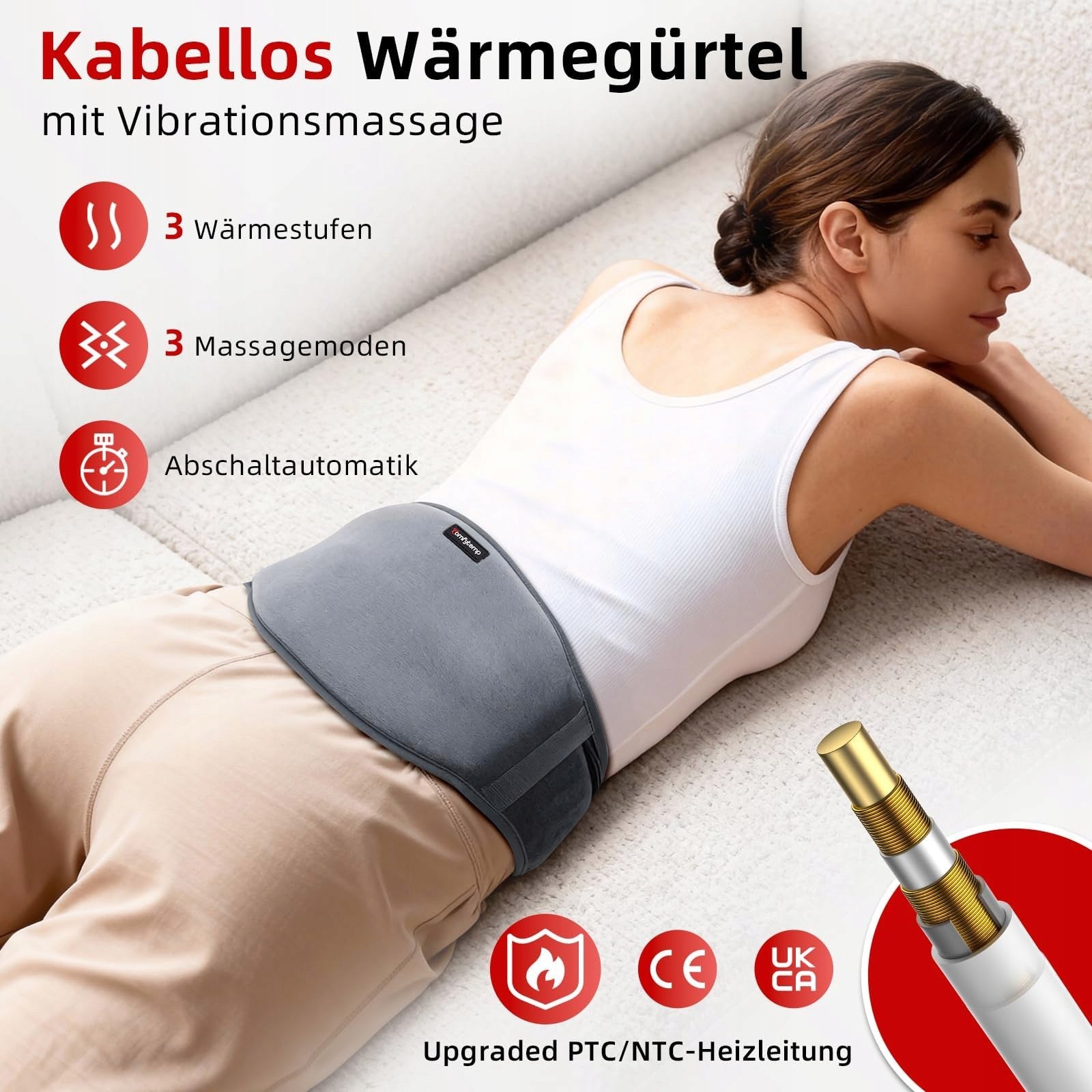 MASSAGE HEATING BELT 368W FOR ABDOMINAL BACK WIRELESS PILLOW Medical device no