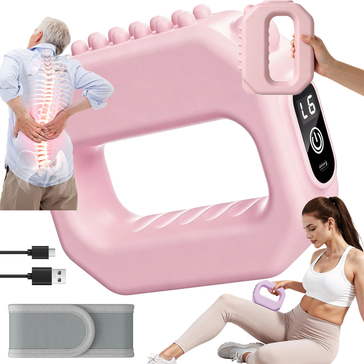 MASSAGE RING FASCIA PINK AWKWARD 6 LEVELS OF STRENGTH 3 MODES OF OPERATION