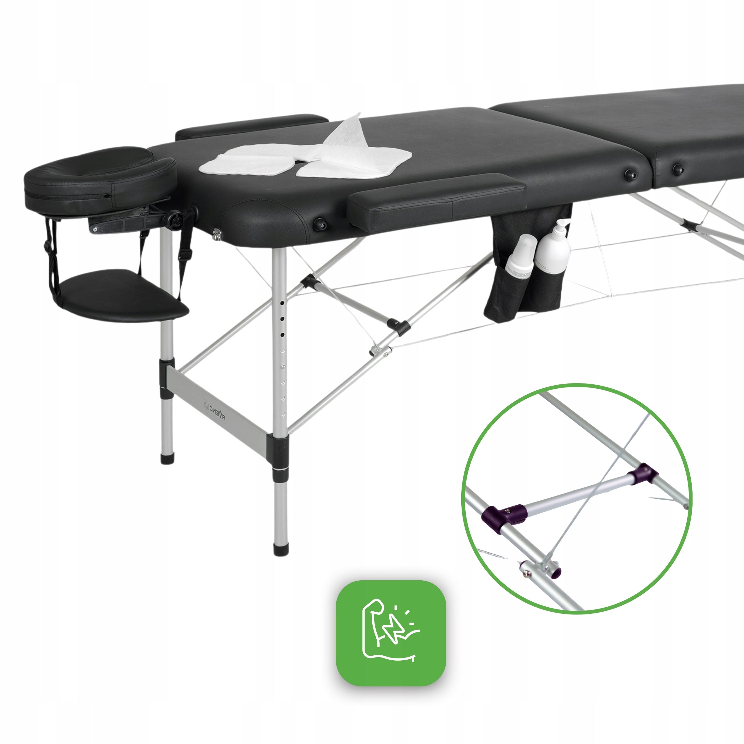 MASSAGE TABLE ALUMINUM FOLDING NADIA 60 CM COVER FOAM 5 CM HABYS Authorized representative Habys