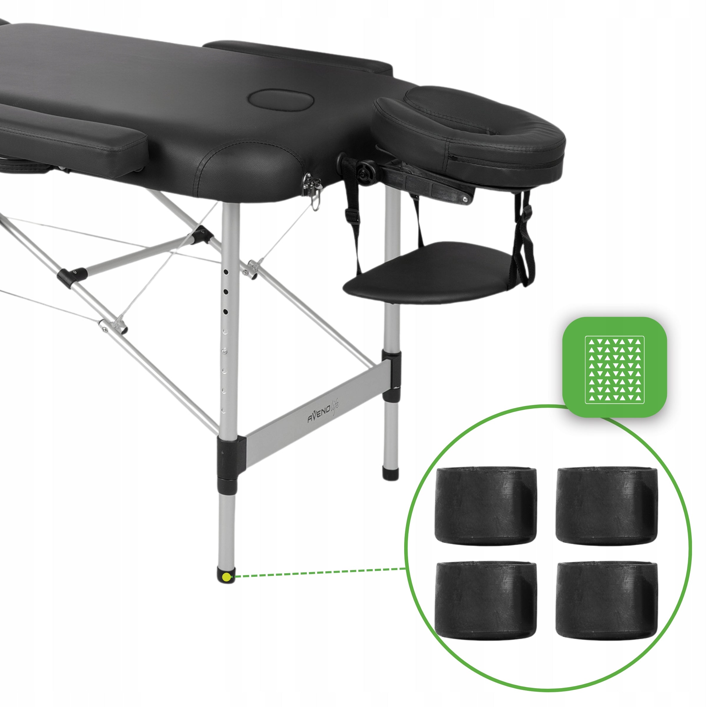 MASSAGE TABLE ALUMINUM FOLDING NADIA 60 CM COVER FOAM 5 CM HABYS Brand Aveno Life