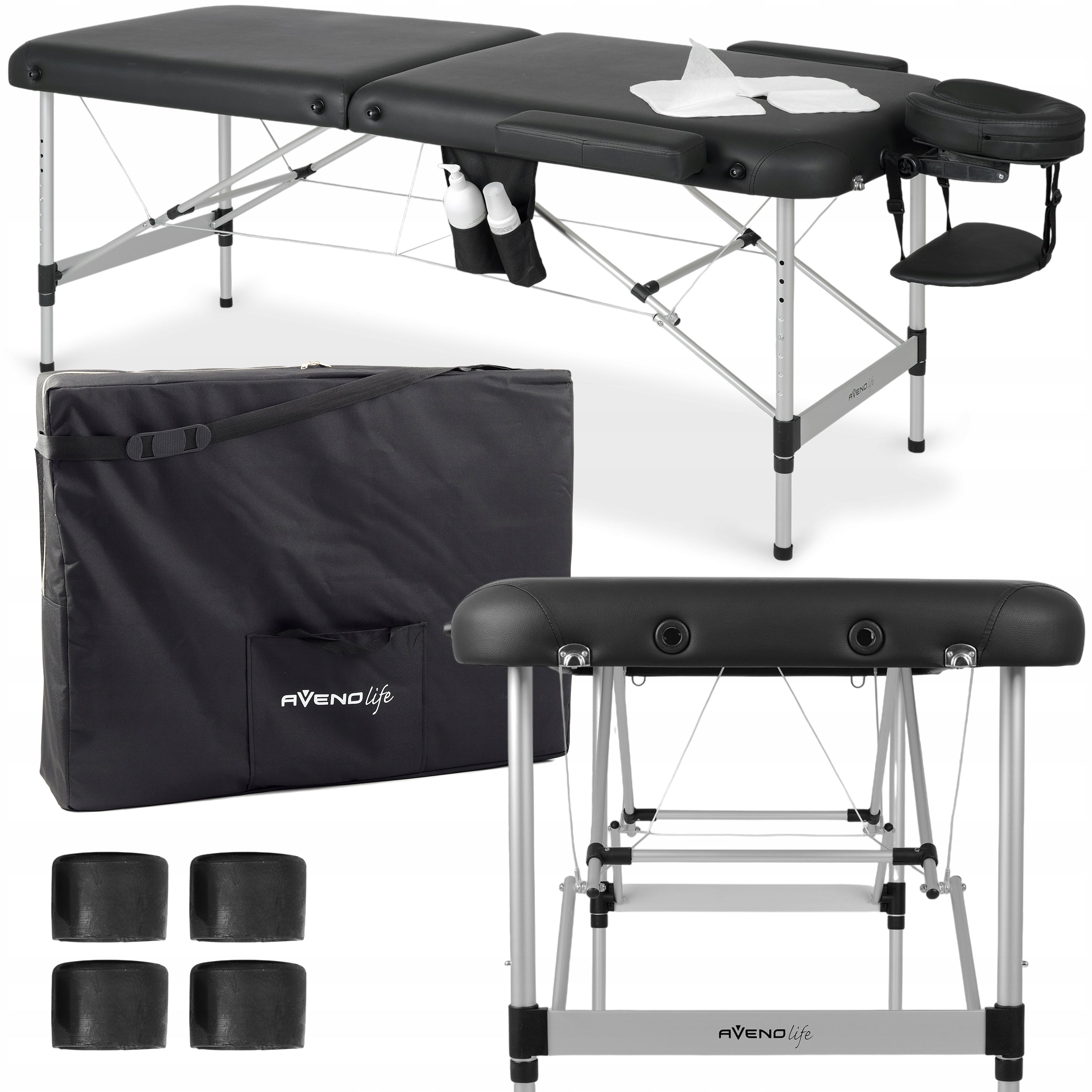 MASSAGE TABLE ALUMINUM FOLDING NADIA 60 CM COVER FOAM 5 CM HABYS