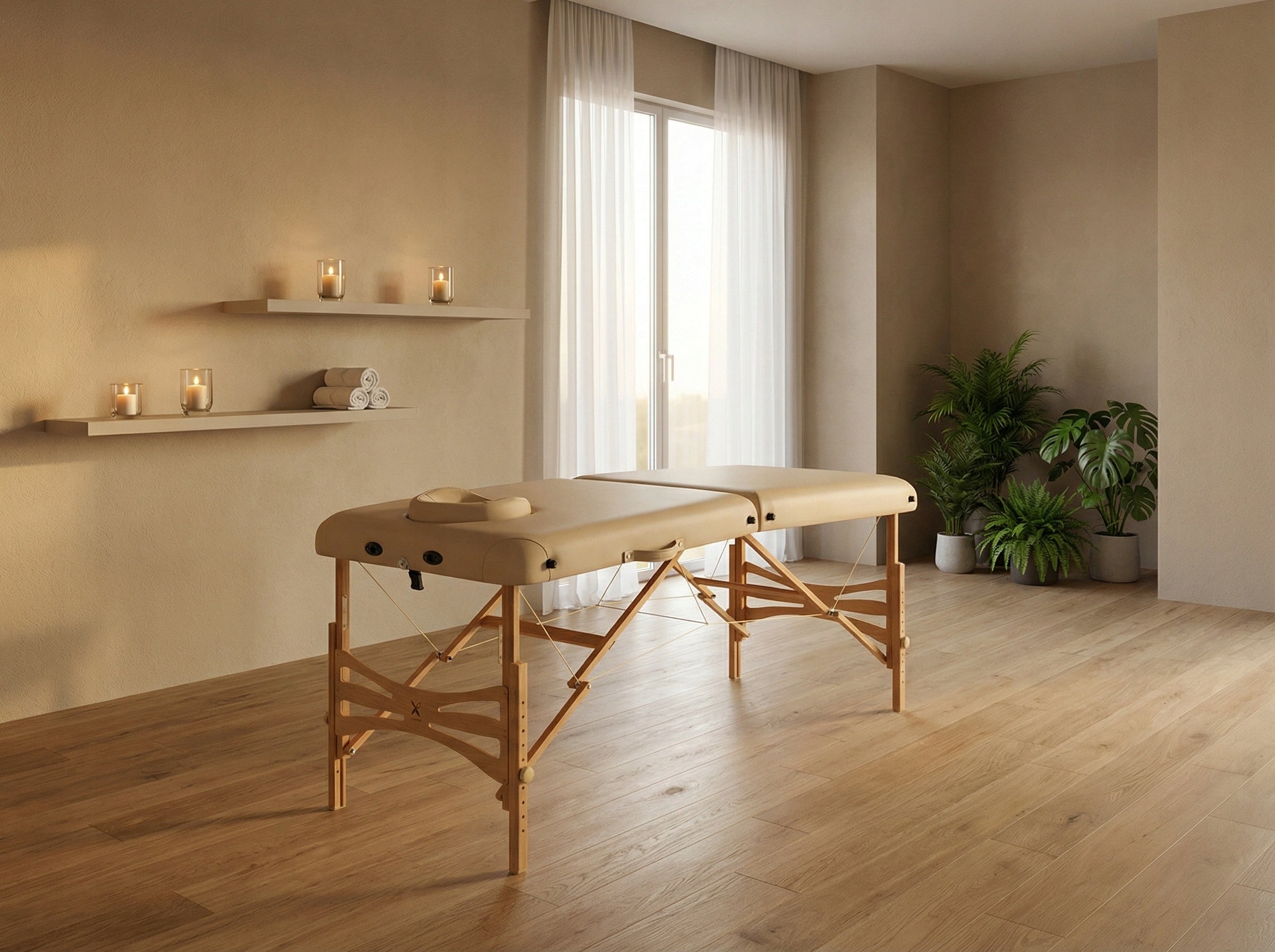 MASSAGE TABLE COSMETIC BED FOLDING WOOD PANDA FACE OPENING HABYS Packaging status original