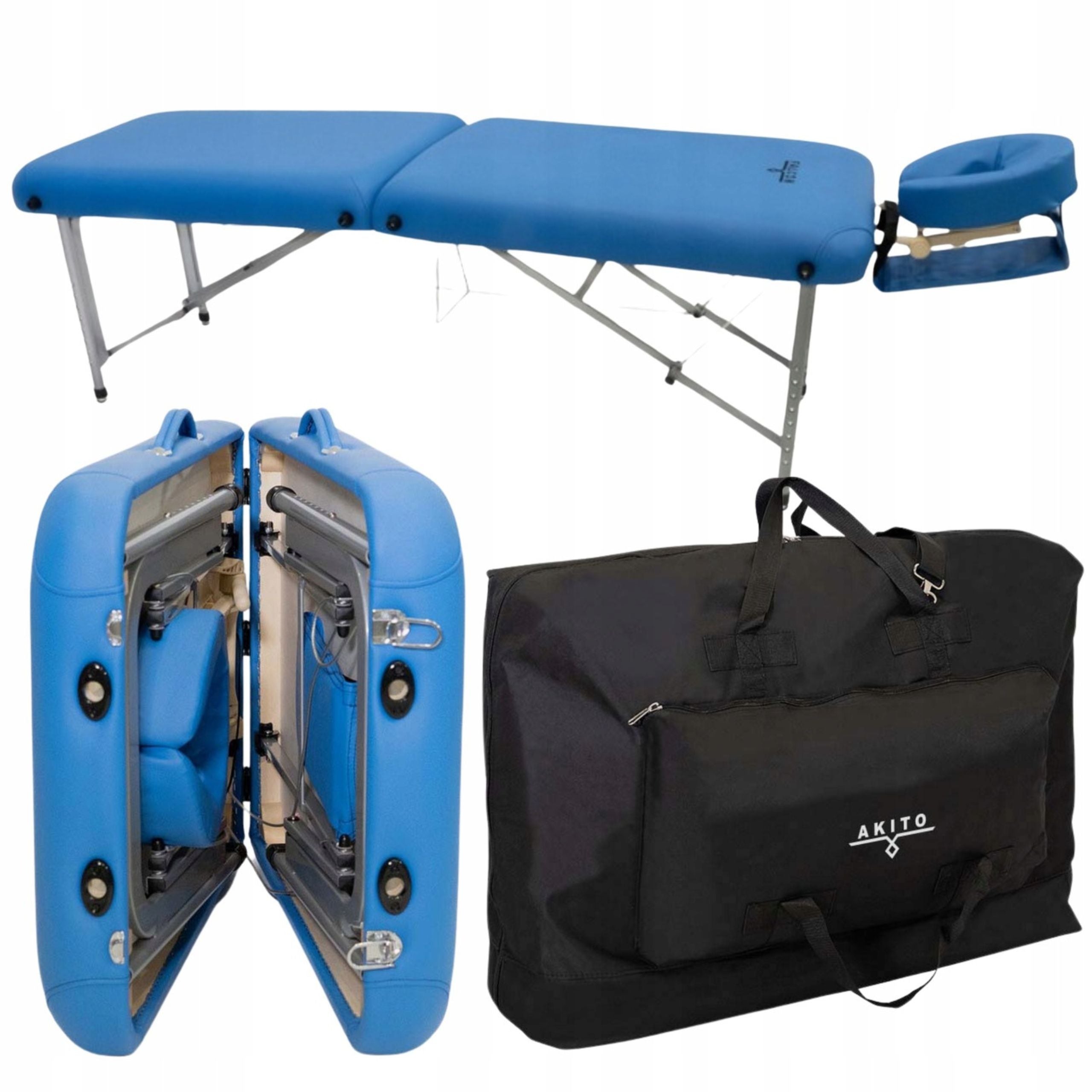 MASSAGE TABLE FOLDING ALUMINUM BED WITH EQUIPMENT ZEUS 64CM AKITO