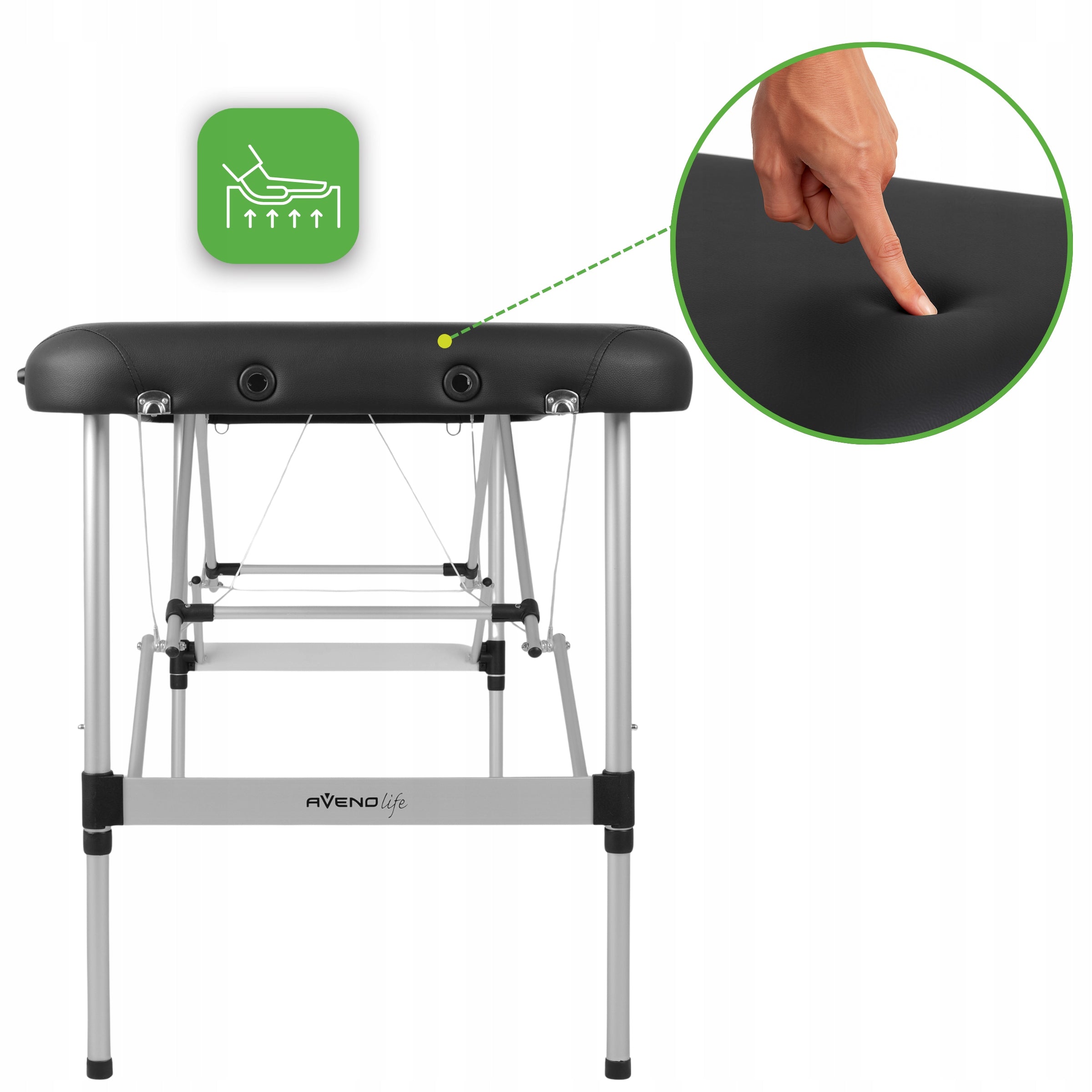 MASSAGE TABLE FOLDING PORTABLE ALUMINUM 3 SEGMENTS ADELE 60 CM BLACK Kind folding table