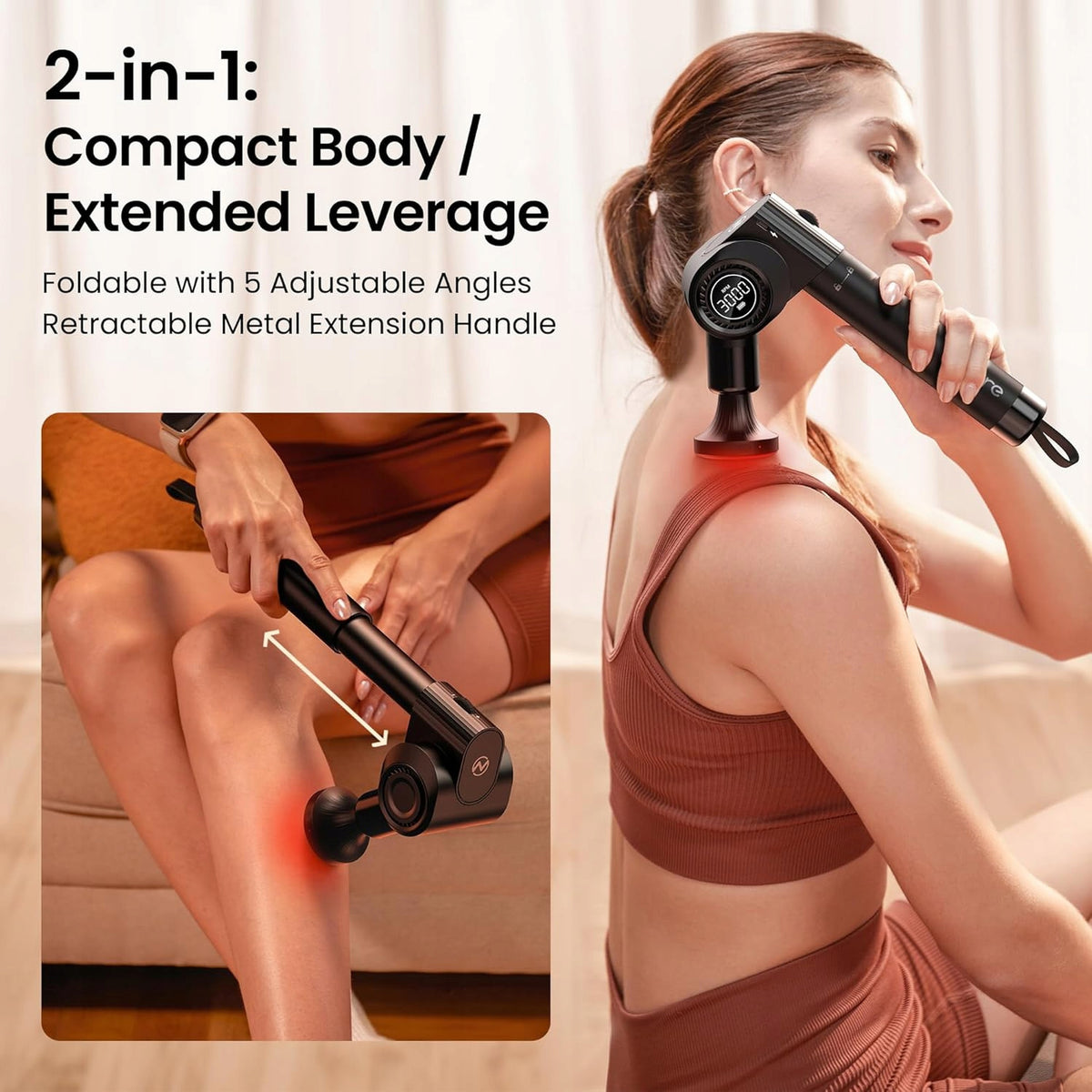 MASSAGER MASSAGE GUN WITH RED HEAT LIGHT 6 ENDS 32 FUNCTIONS Brand no brand