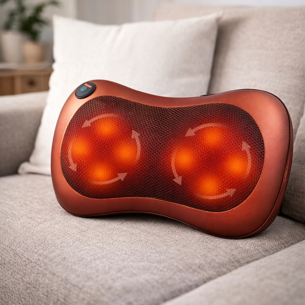MASSAGER MASSAGE PILLOW FOR BACK NECK BODY NECK SHIATSU 8 HEADS Manufacturer code MASAŻER PODUSZKA RUCHOME GŁOWICE KARK PLECY