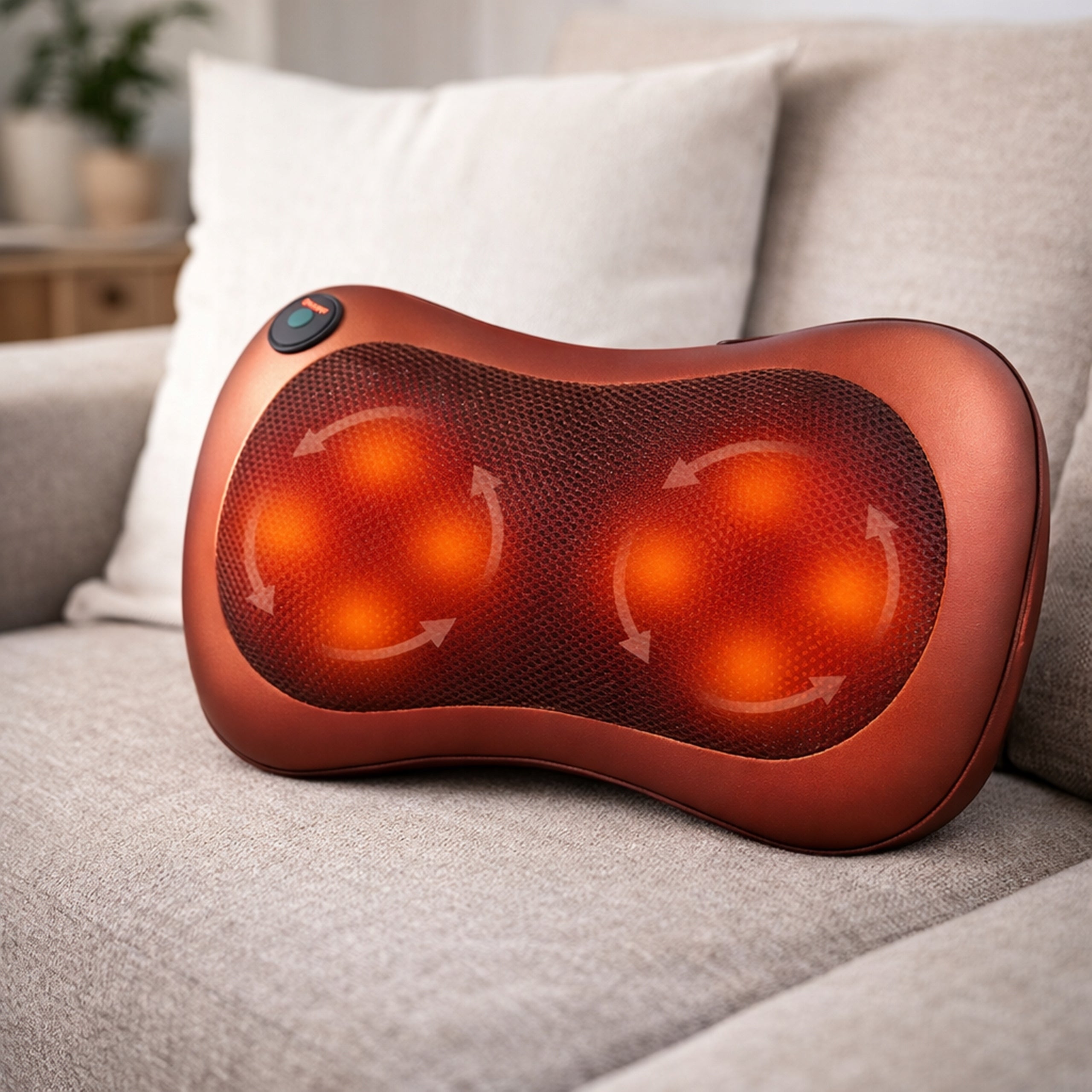 MASSAGER MASSAGE PILLOW FOR BACK NECK BODY NECK SHIATSU 8 HEADS Manufacturer code MASAŻER PODUSZKA RUCHOME GŁOWICE KARK PLECY