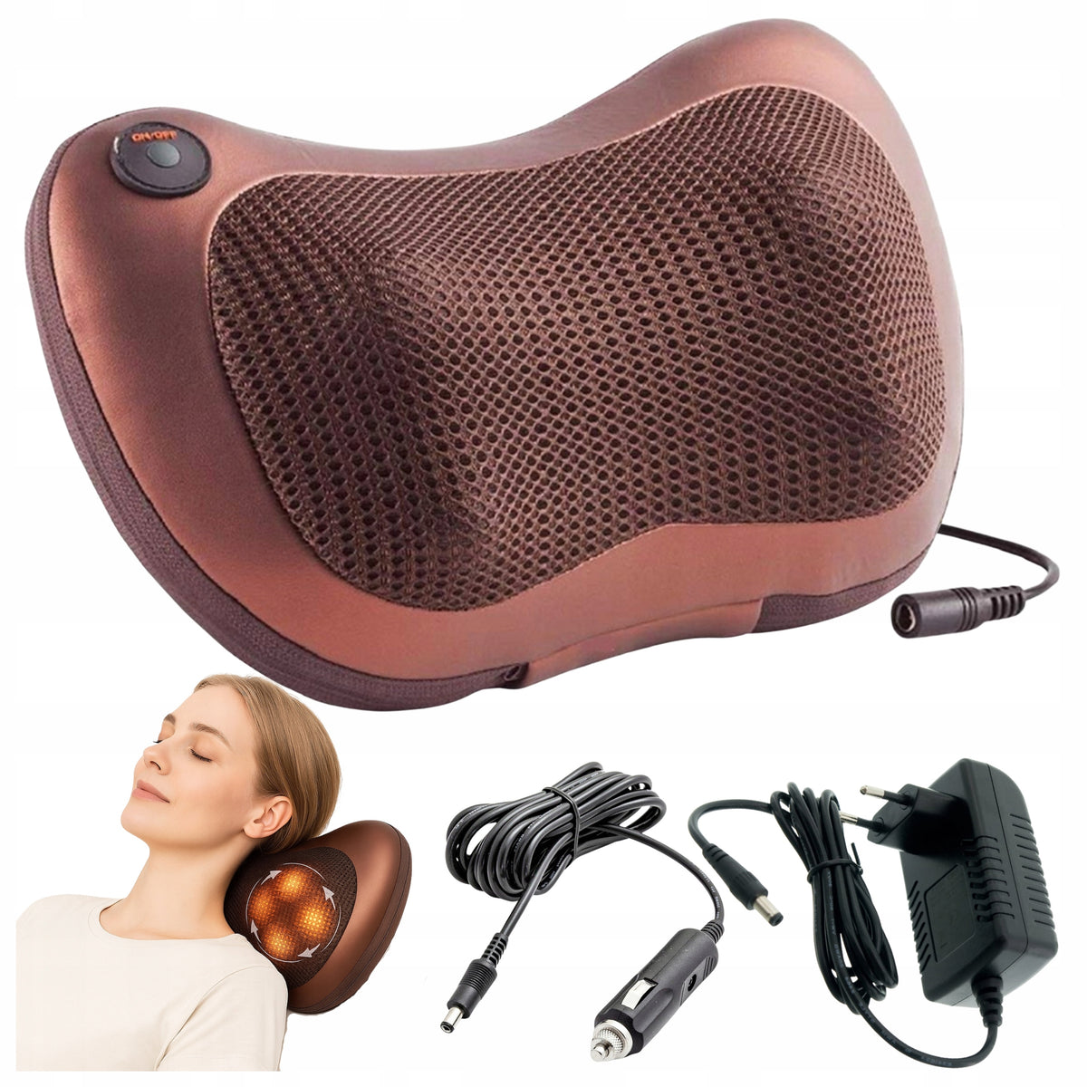 MASSAGER MASSAGE PILLOW FOR BACK NECK BODY NECK SHIATSU 8 HEADS