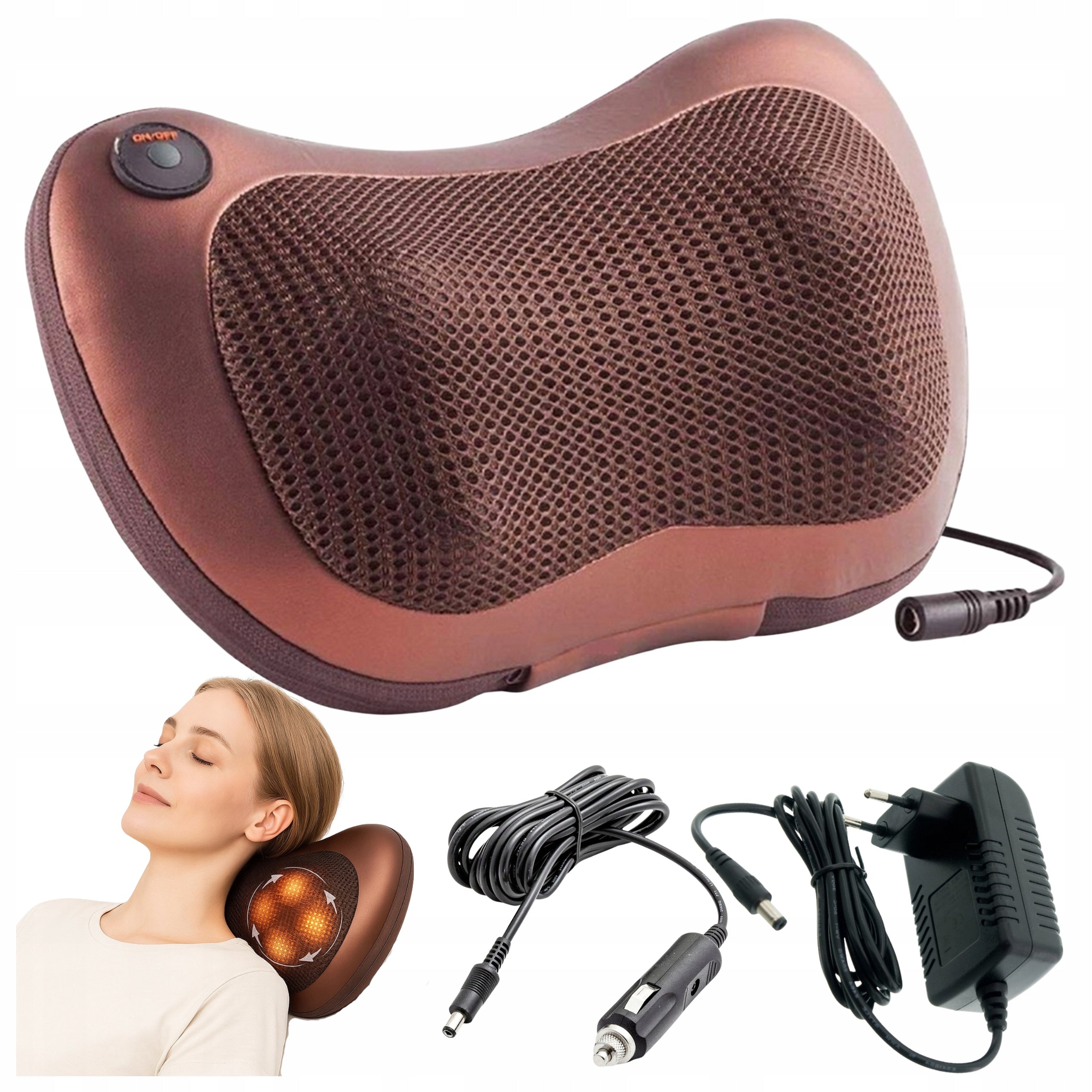 MASSAGER MASSAGE PILLOW FOR BACK NECK BODY NECK SHIATSU 8 HEADS