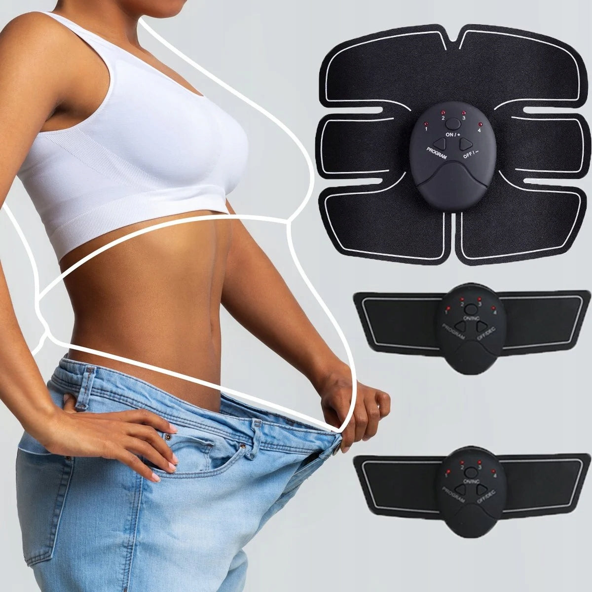 MASSAGER NECK ELECTROSTIMULATOR ABDOMINAL MUSCLE EMS SET OF 3PCS Manufacturer code Elektro stymulator EMS