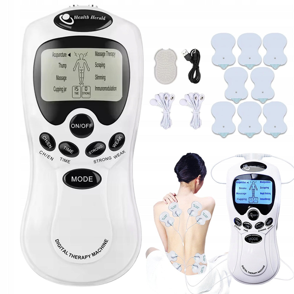 MASSAGER TENS PHYSIOTHERAPEUTIC 15 LEVELS 8 MODES WHITE COLOR