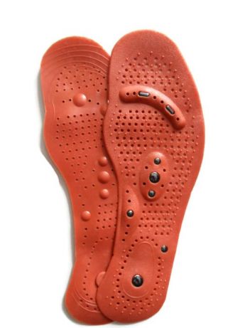 MASSAGING MAGNETIC INSOLES FOR ACUPRESSURE SHOES Color brown