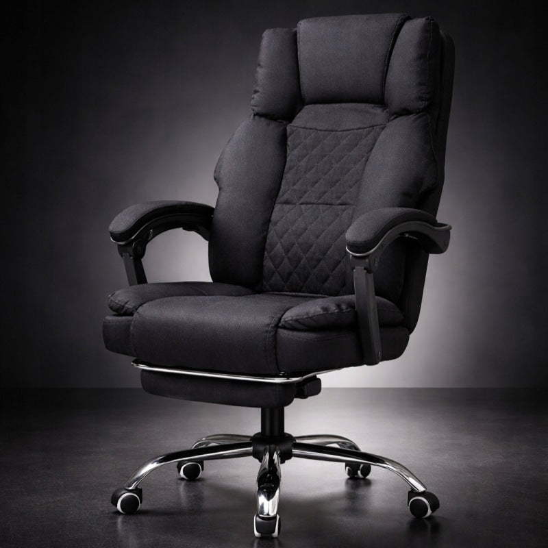 MASTER Swivel Office Chair with Footrest and Massage Pillow - Black Brand Ecarla