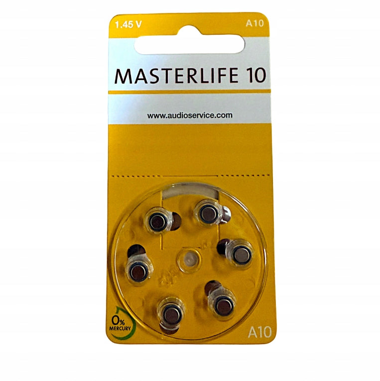 MASTERLIFE Hearing Aid Batteries 10 PR70 1,45V 6pcs ENERGIZER