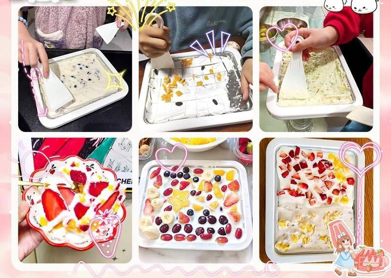 MASZYNA DO LODÓW TAJSKICH DOMOWA STAL NIERDZEWNA ŁATWE UŻYCIE SZPATUŁKA Manufacturer code Ice Cream Machine