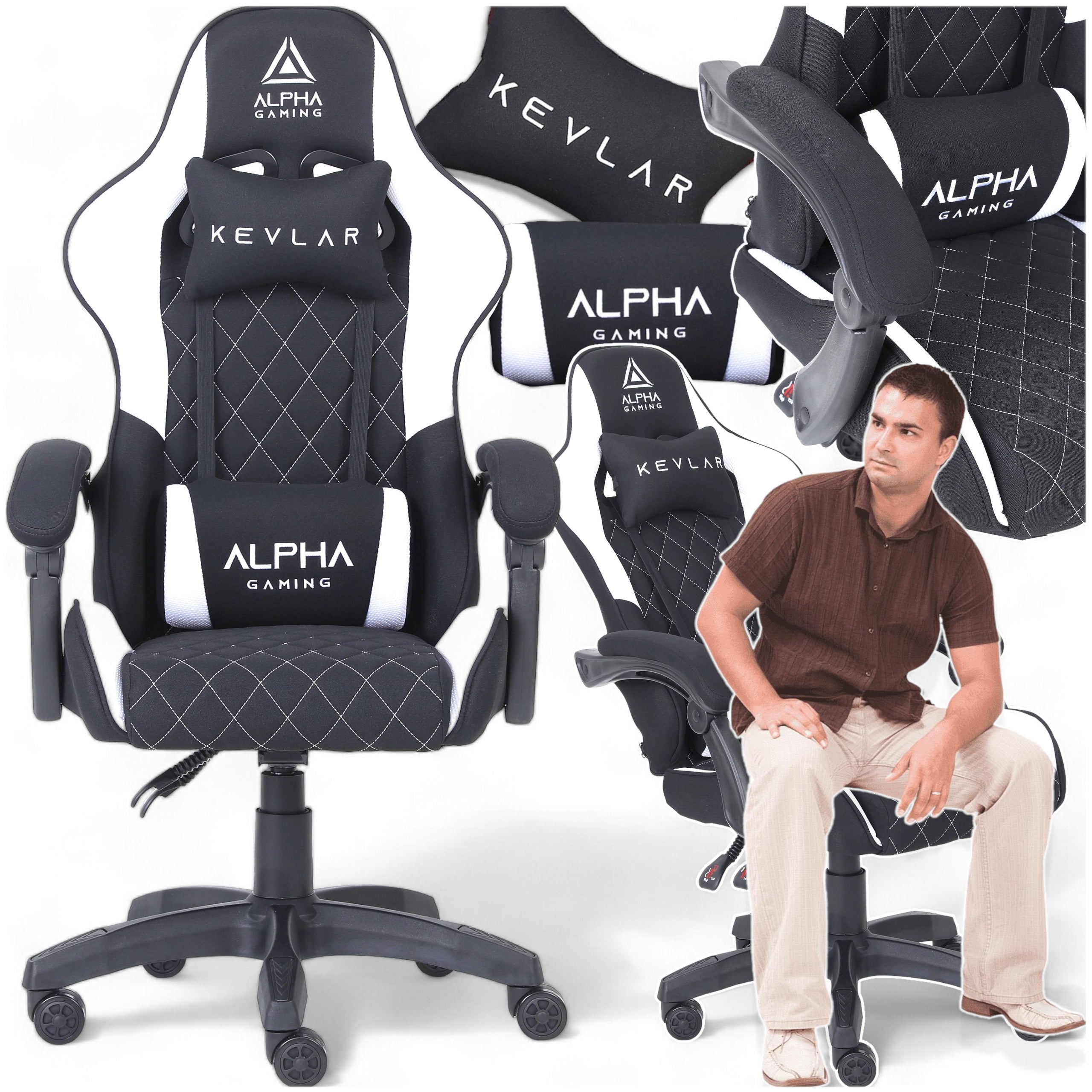 MATERIAL GAMING CHAIR ALPHA GAMING KEVLAR OFFICE SWIVEL CHAIR