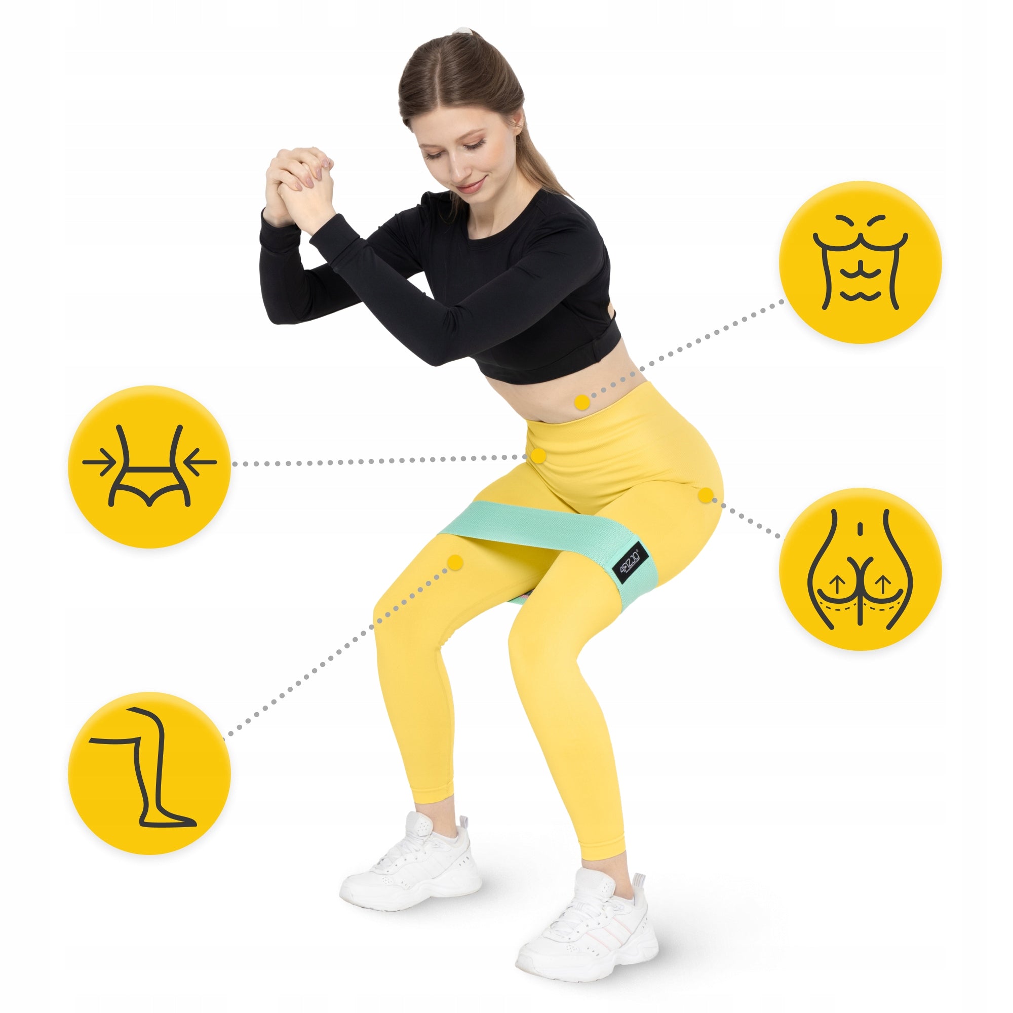 MATERIAL RESISTANCE RUBBER TAPES FOR FITNESS STRETCHING TRAINING HIP BAND x3 Color multicolor